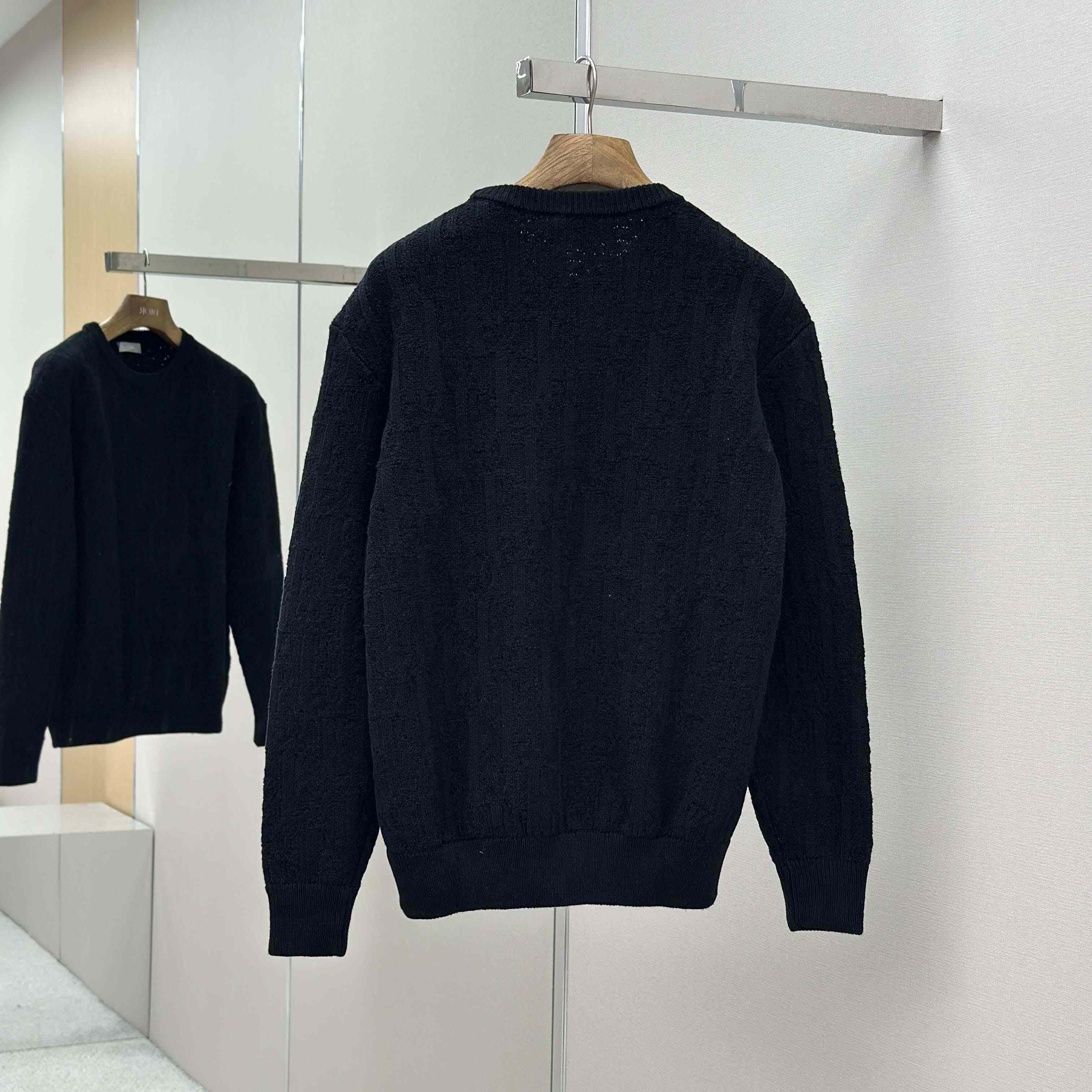 Dior Oblique Sweater Black Cotton-Blend Jacquard - FashionPlug