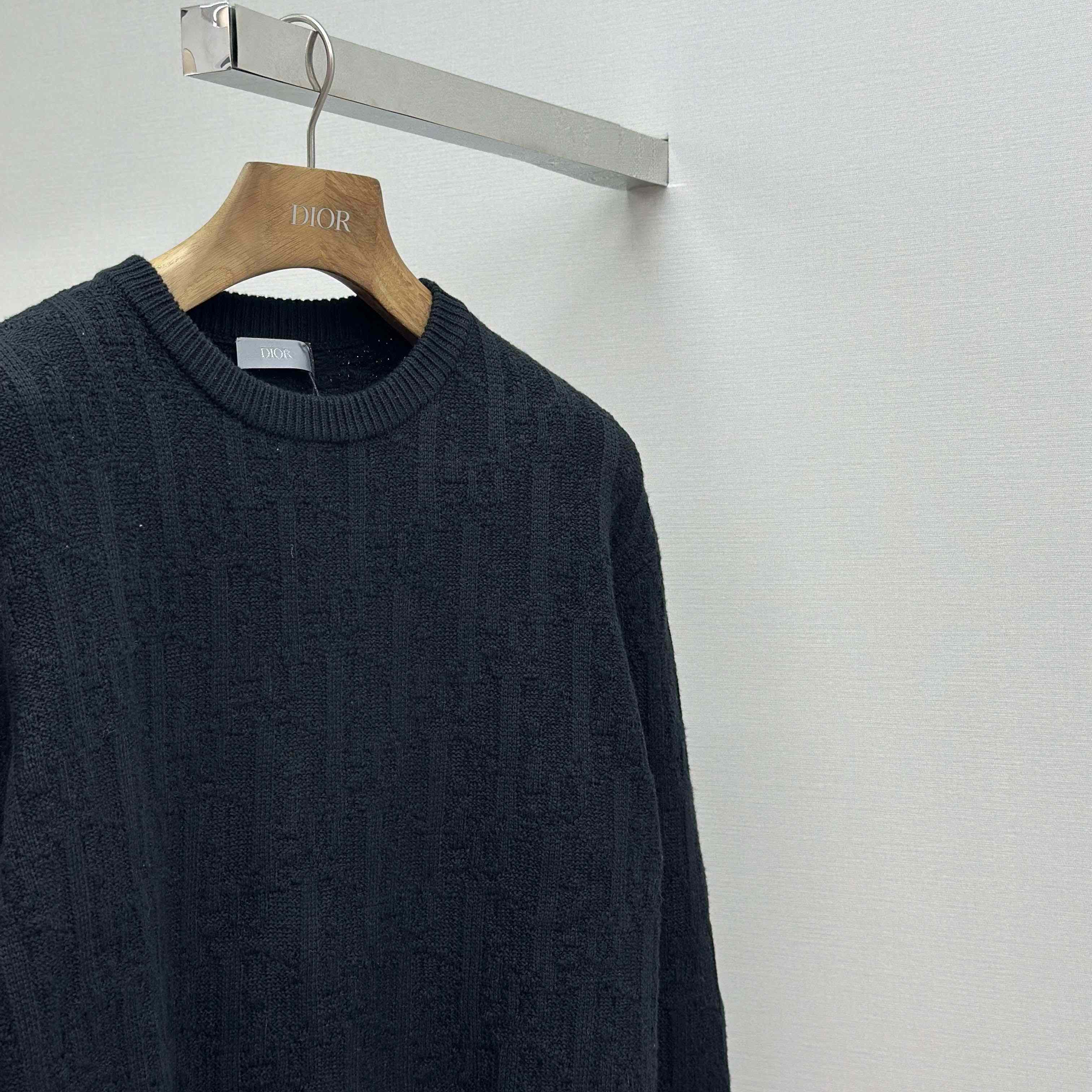 Dior Oblique Sweater Black Cotton-Blend Jacquard - FashionPlug