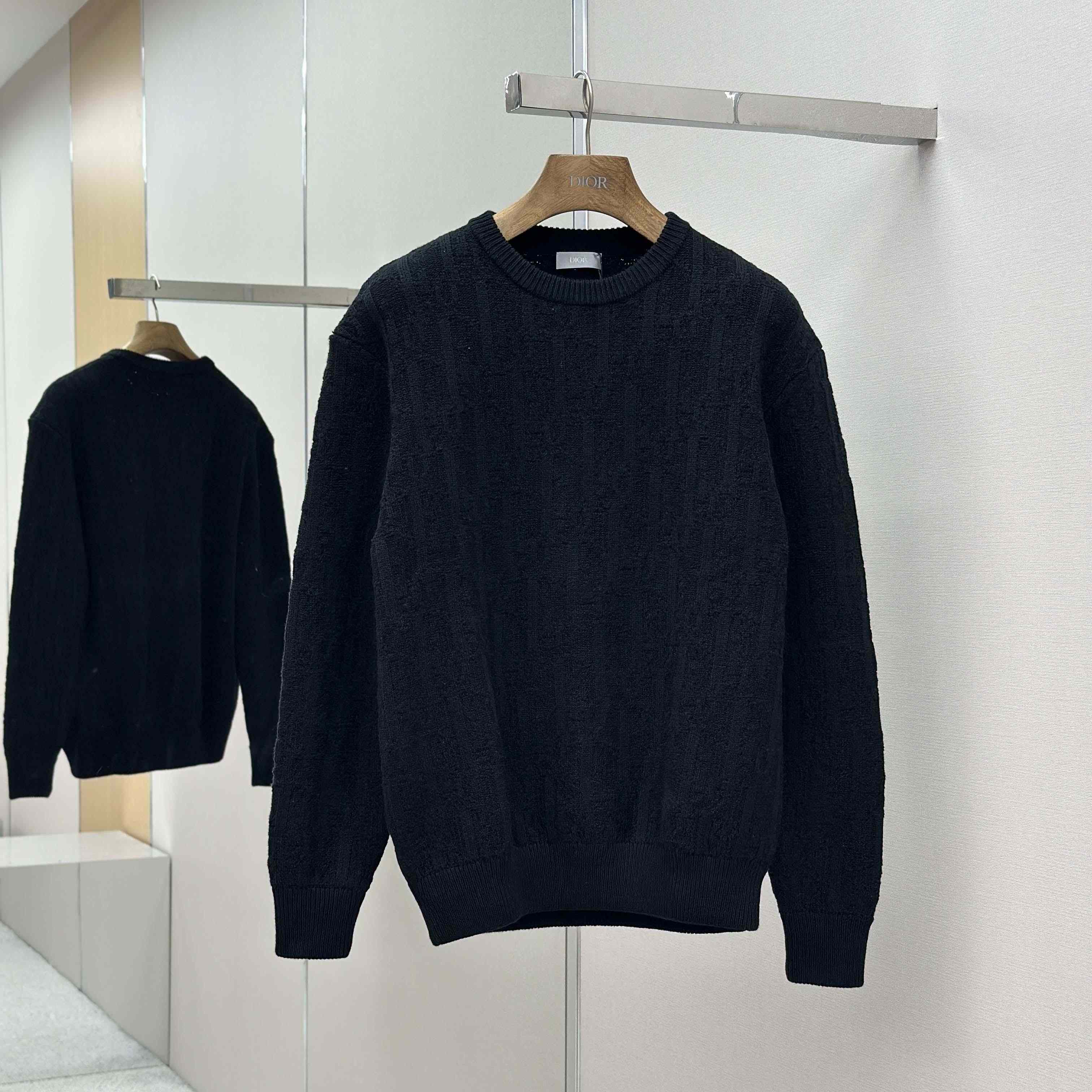 Dior Oblique Sweater Black Cotton-Blend Jacquard - FashionPlug
