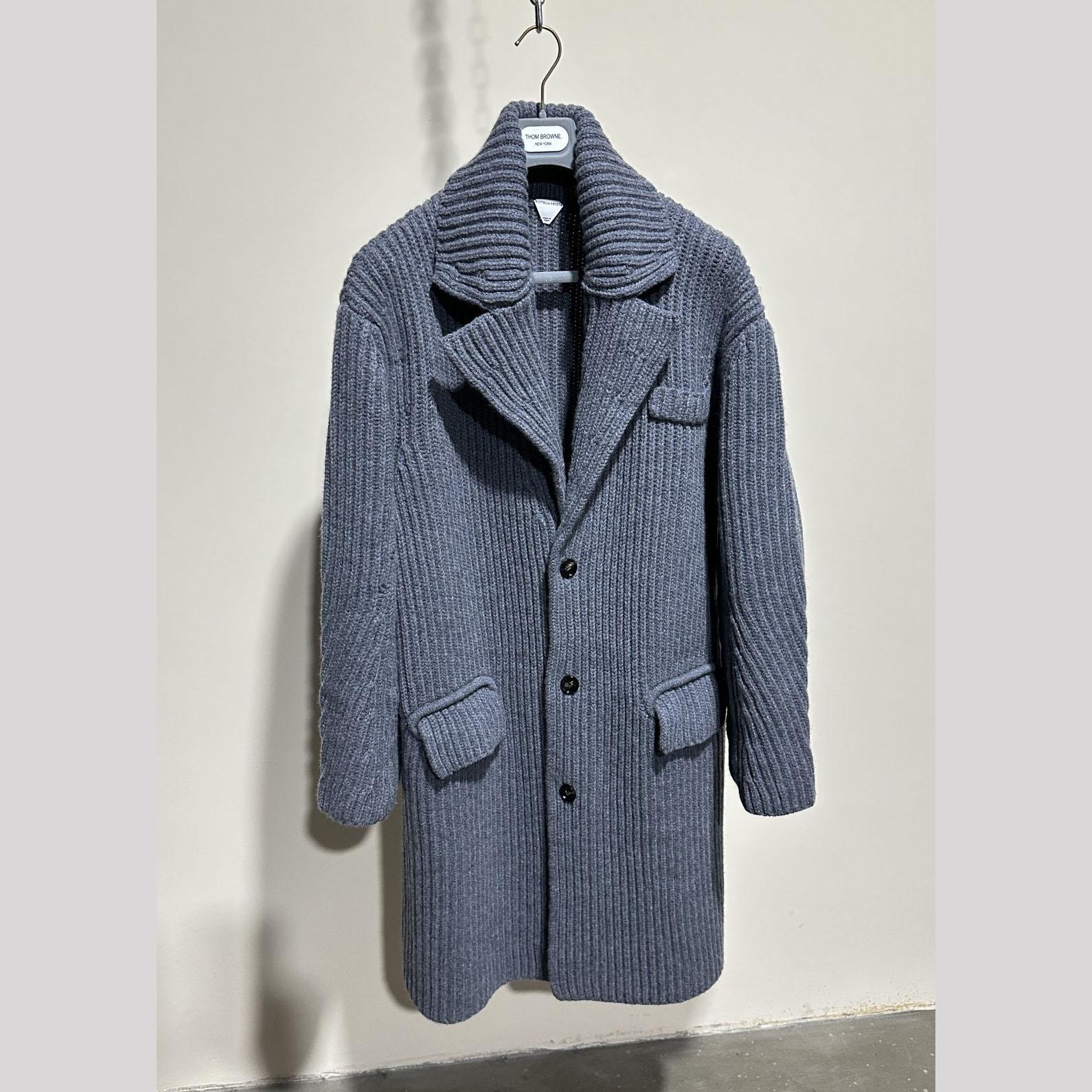 Bottega Veneta Gray Felted Coat - FashionPlug