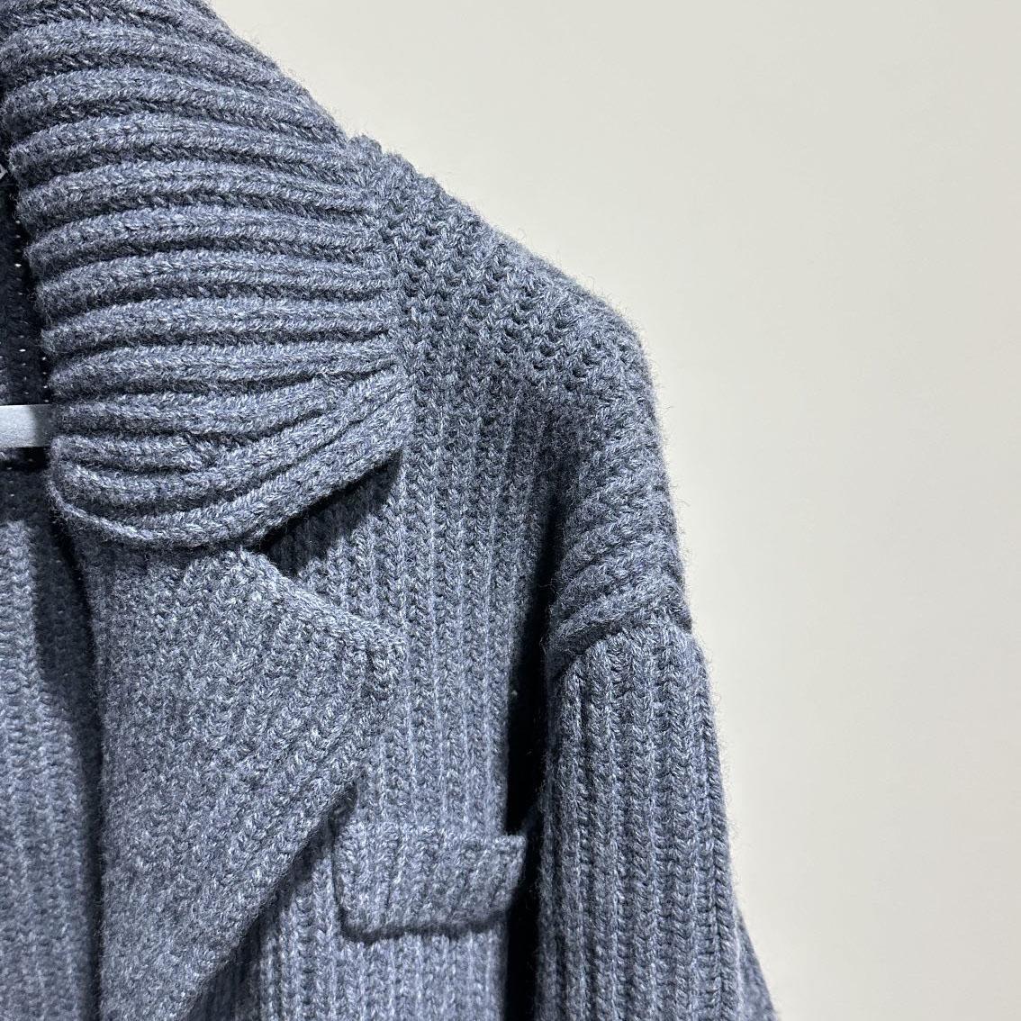 Bottega Veneta Gray Felted Coat - FashionPlug