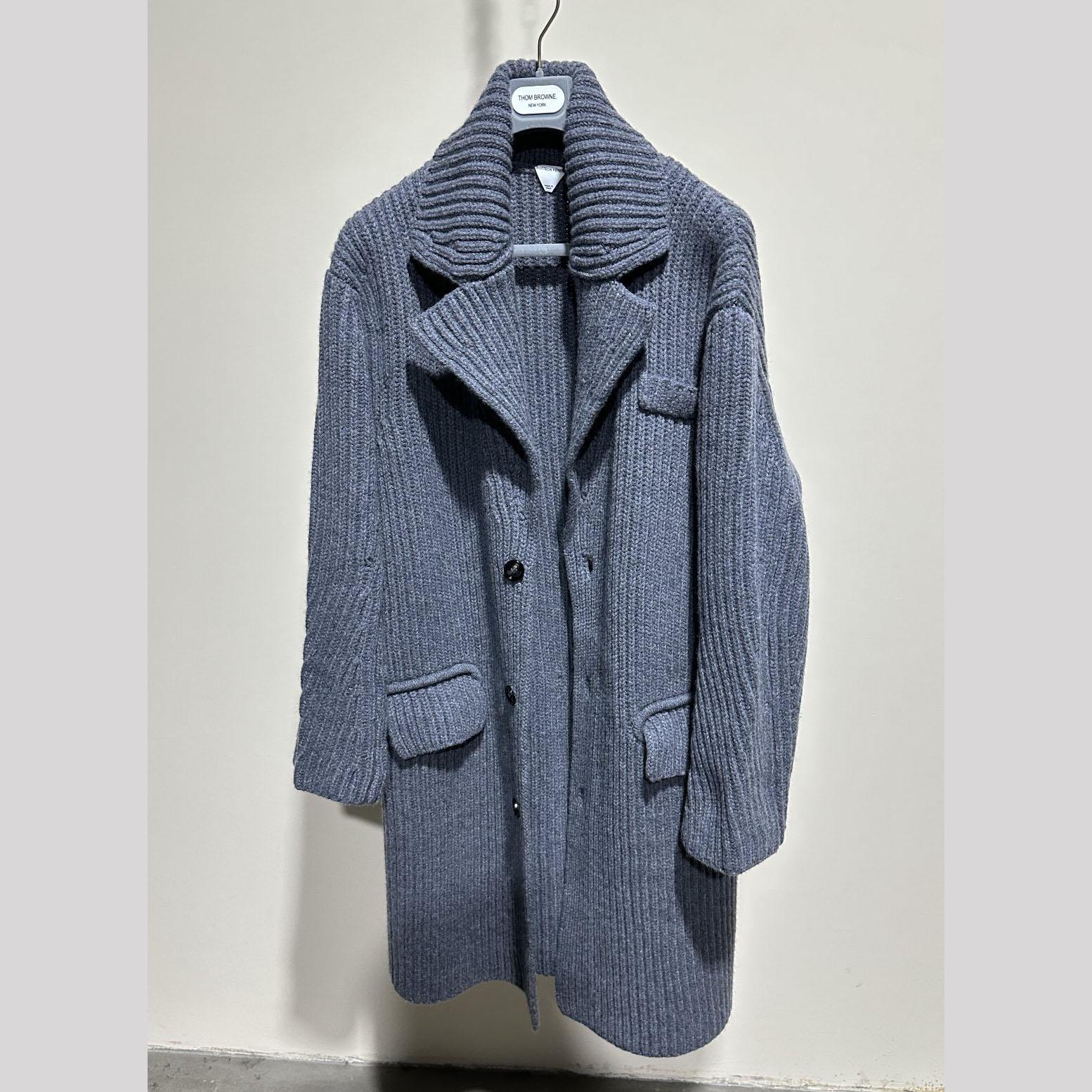 Bottega Veneta Gray Felted Coat - FashionPlug