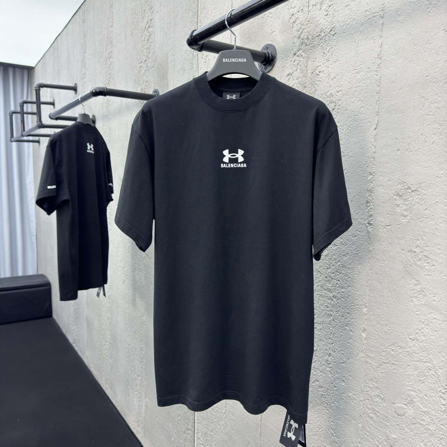 Balenciaga Under Armour® T-Shirt Oversized In Black And White - FashionPlug