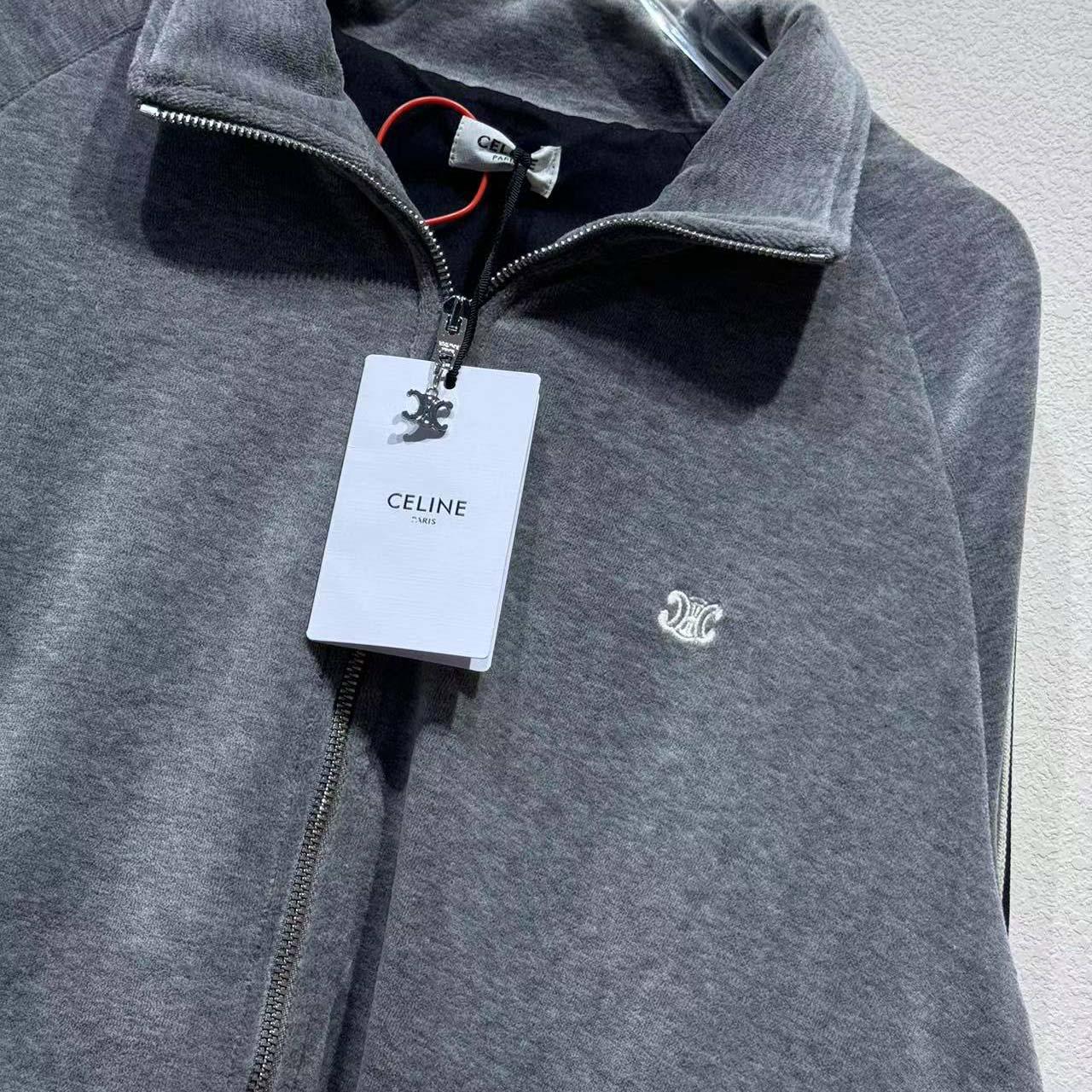 Celine Tracksuit Jacket In Velvet Cotton - FashionPlug
