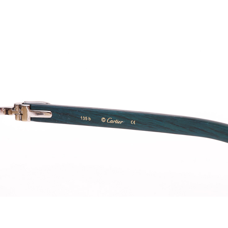 Cartier CT_3524012 Green Wood Sunglasses In Silver Brown - FashionPlug