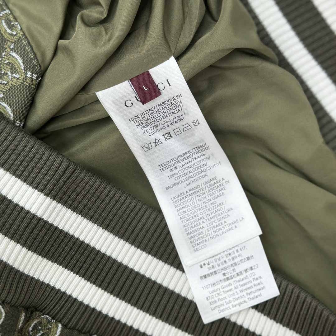 Gucci Logo-Jacquard Padded Cotton-Twill Bomber Jacket - FashionPlug