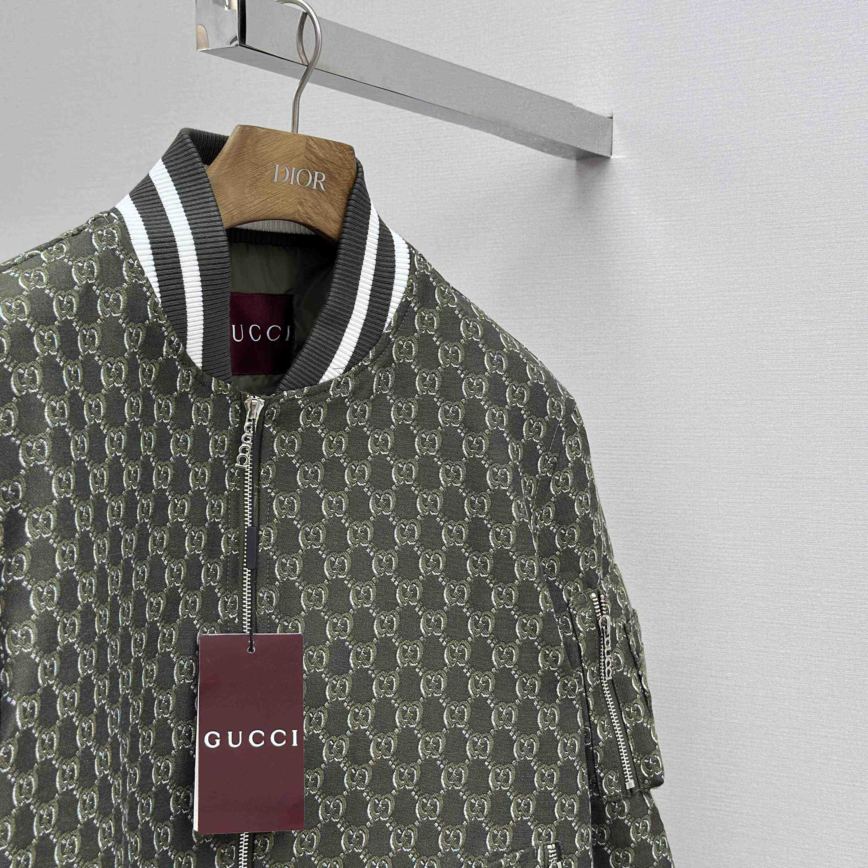 Gucci Logo-Jacquard Padded Cotton-Twill Bomber Jacket - FashionPlug