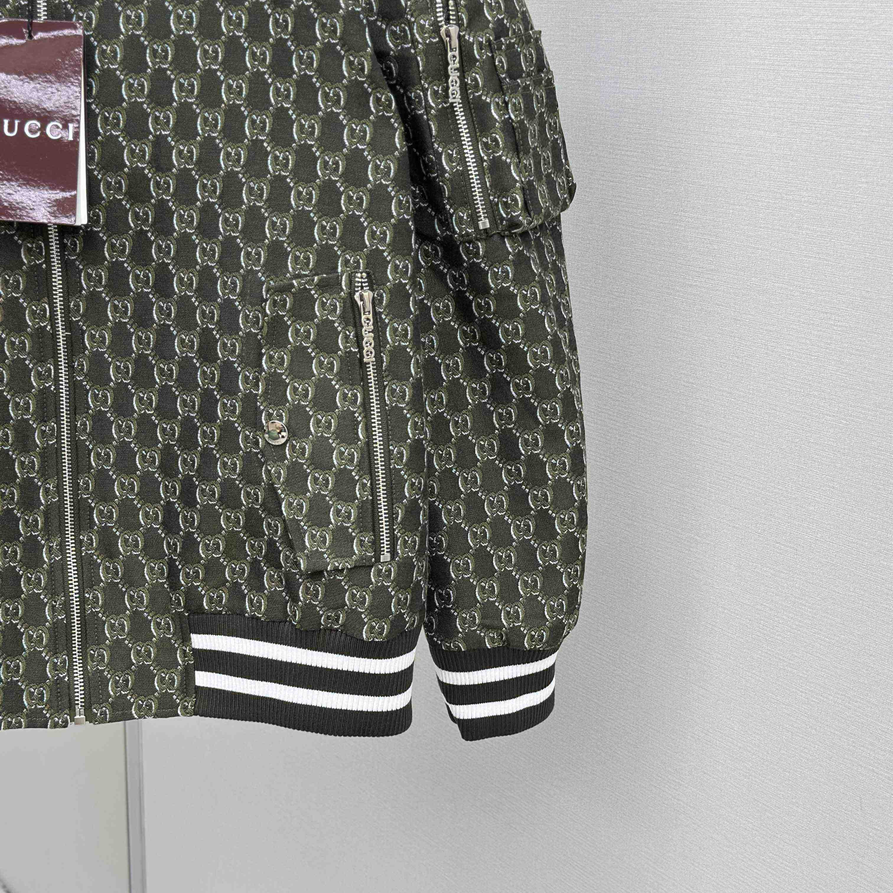 Gucci Logo-Jacquard Padded Cotton-Twill Bomber Jacket - FashionPlug