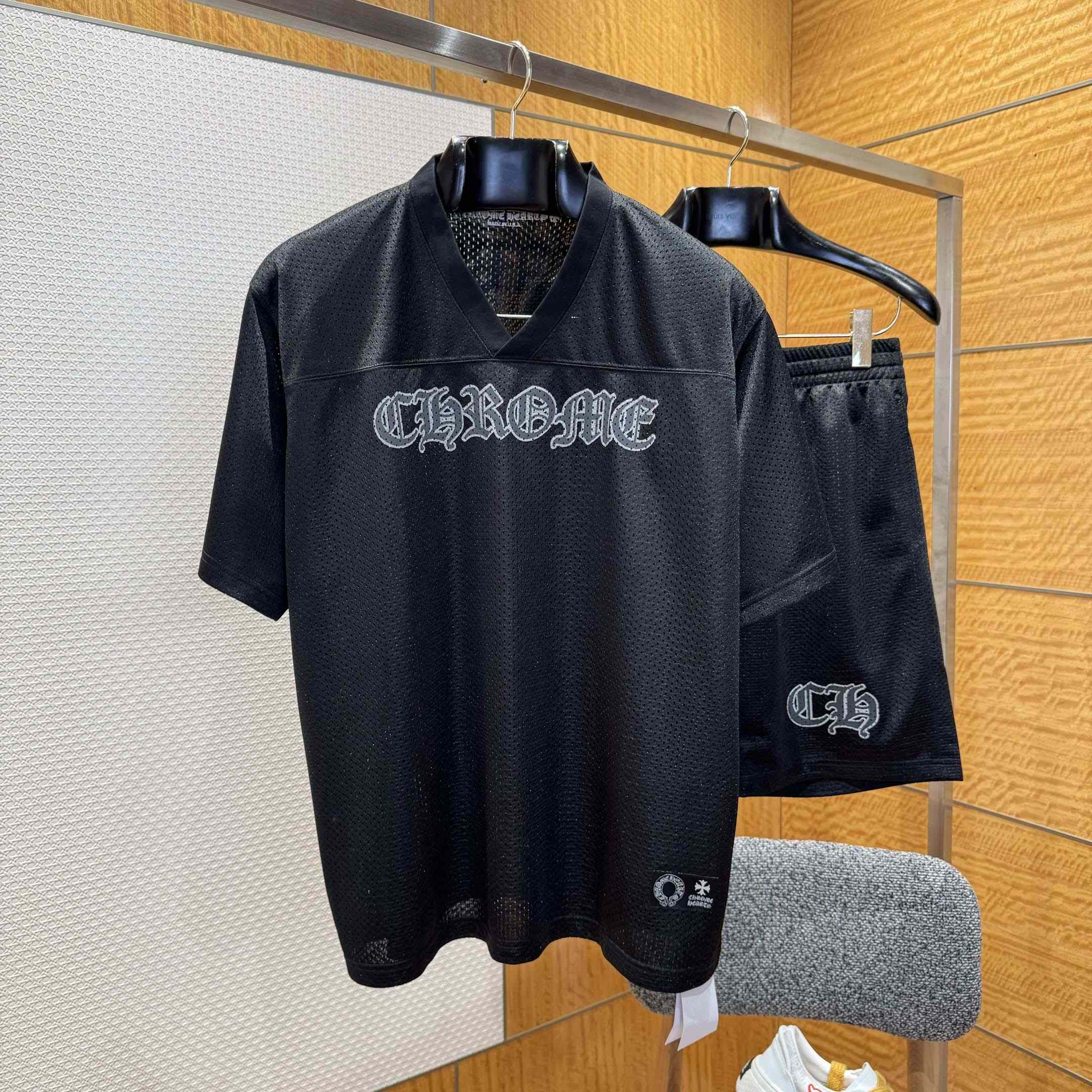 Chrome Hearts Stadium Mesh Short Sleeve & Shorts - FashionPlug