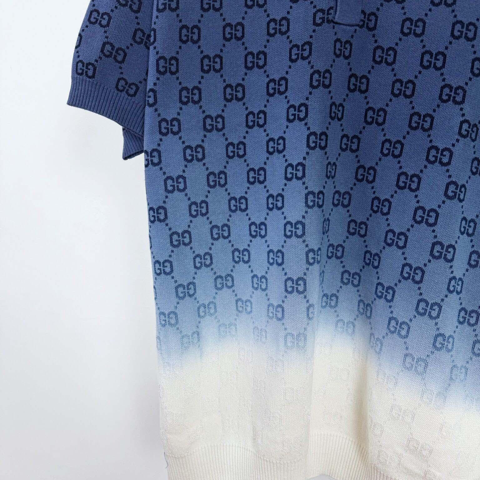 Gucci GG Cotton Knit Jacquard Polo Shirt - FashionPlug