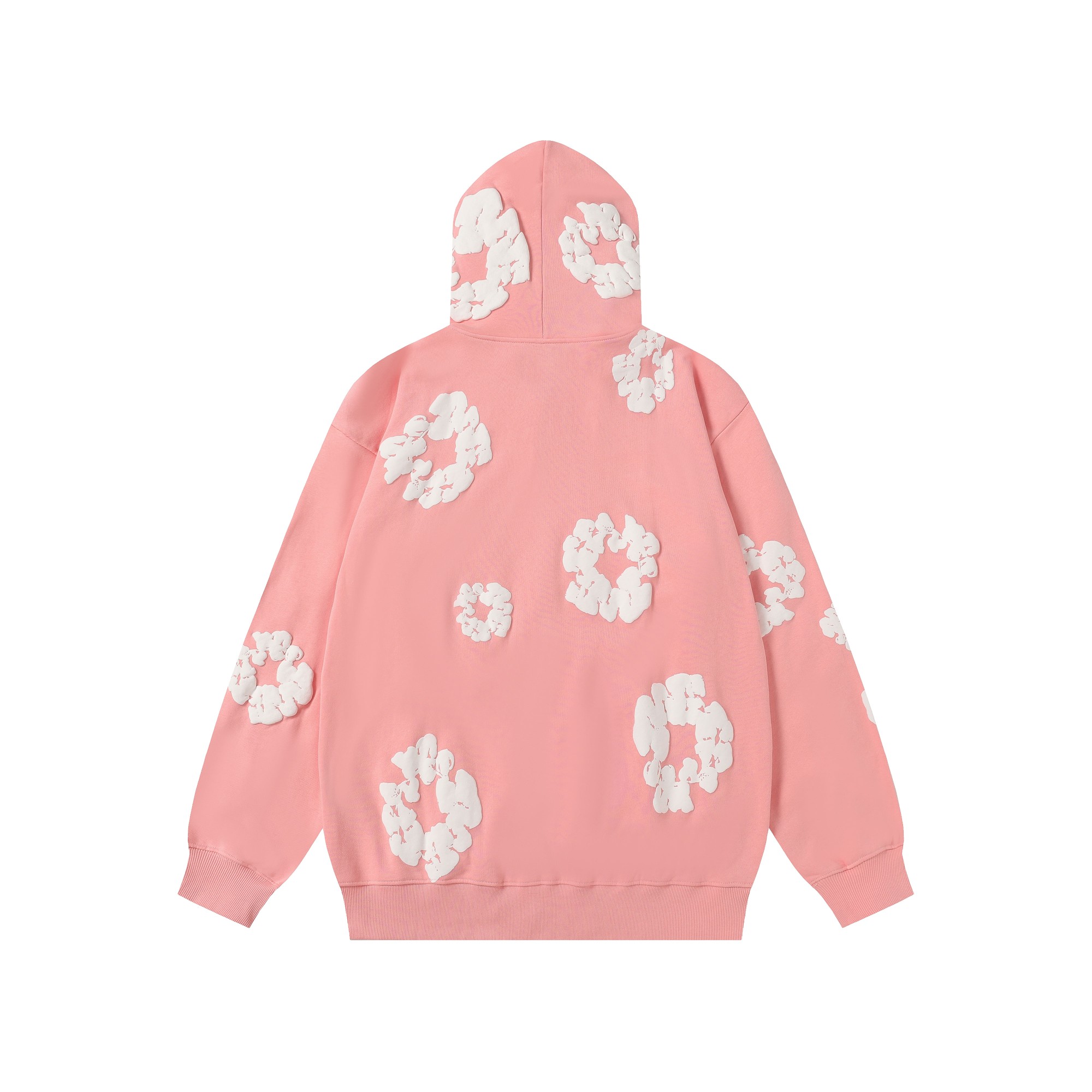 Denim Tears Cotton Wreath Zip Hoodie Pink - FashionPlug