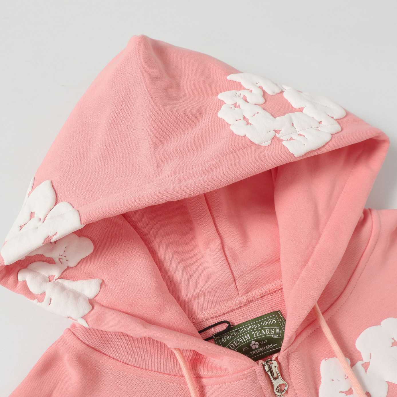 Denim Tears Cotton Wreath Zip Hoodie Pink - FashionPlug