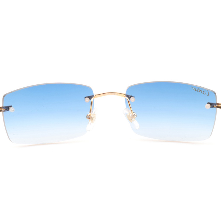 Cartier CT_3524012 Red Wood Sunglasses In Gold Gradient Blue - FashionPlug