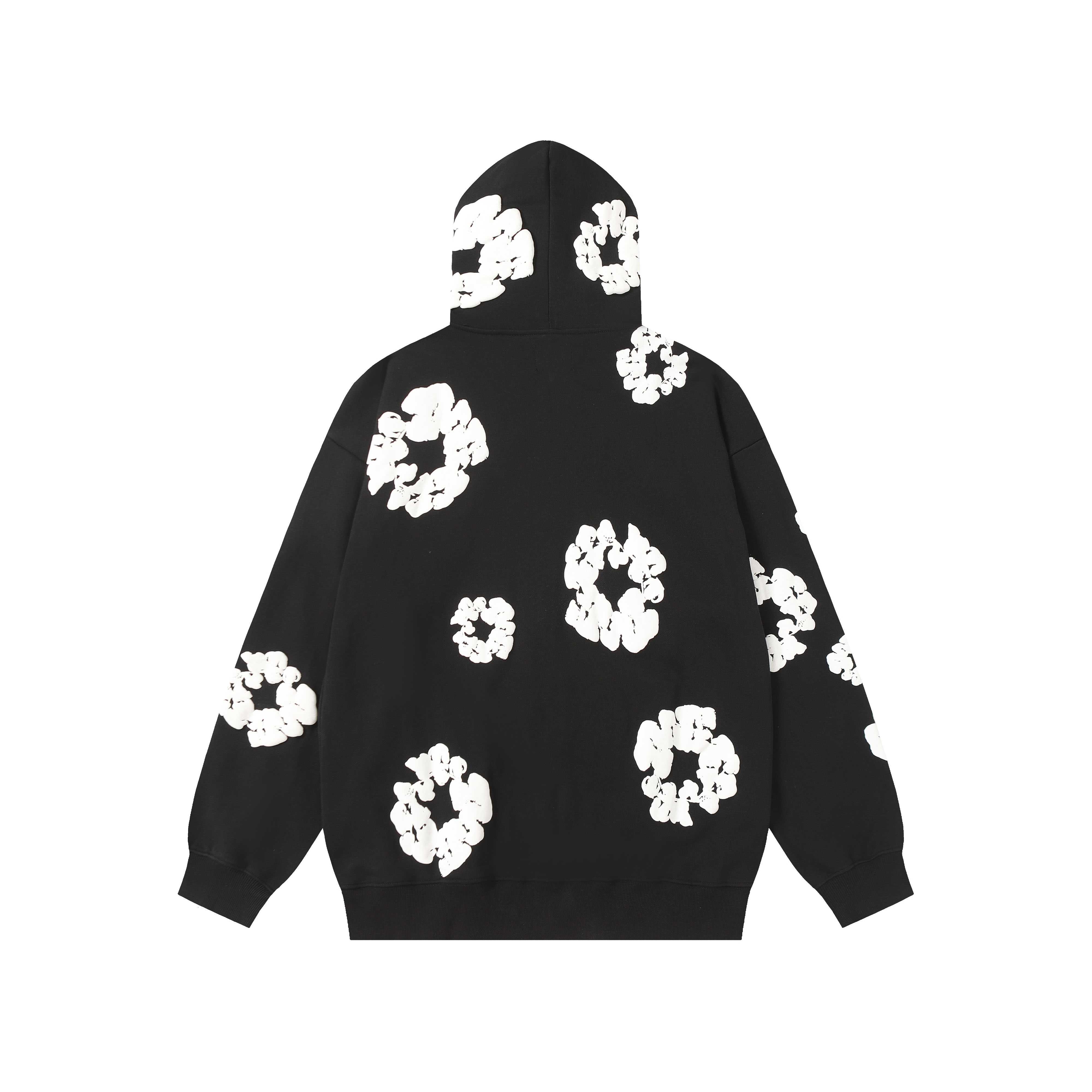 Denim Tears Cotton Wreath Zip Hoodie Black - FashionPlug