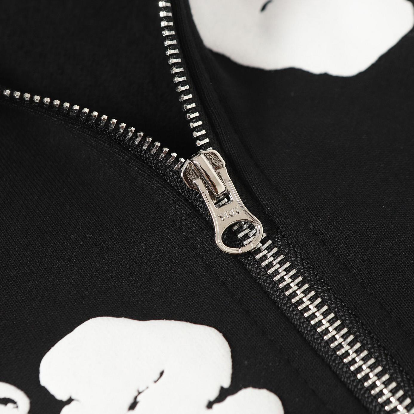Denim Tears Cotton Wreath Zip Hoodie Black - FashionPlug