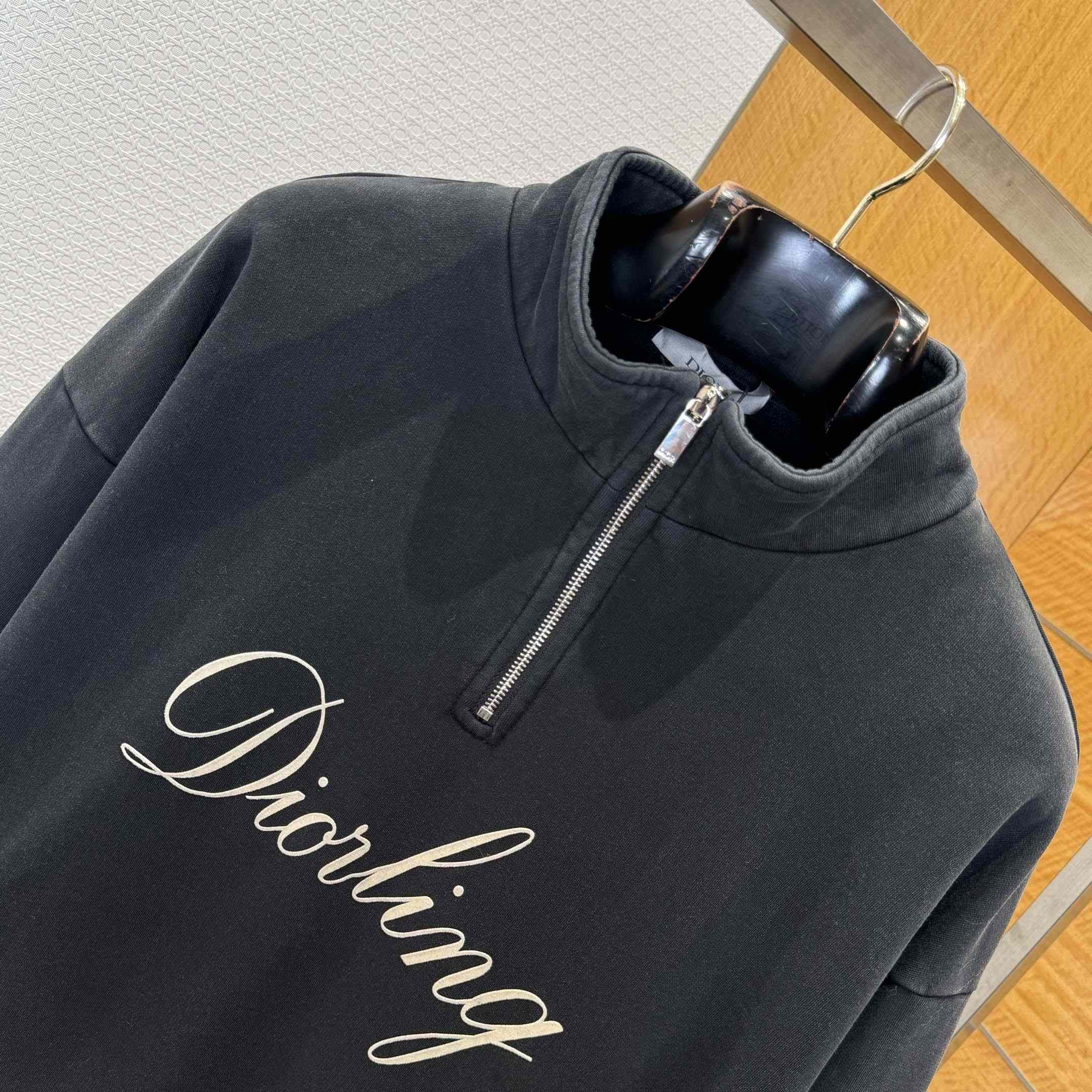 Dior Diorling Sweatshirt With Zipped Collar  - FashionPlug