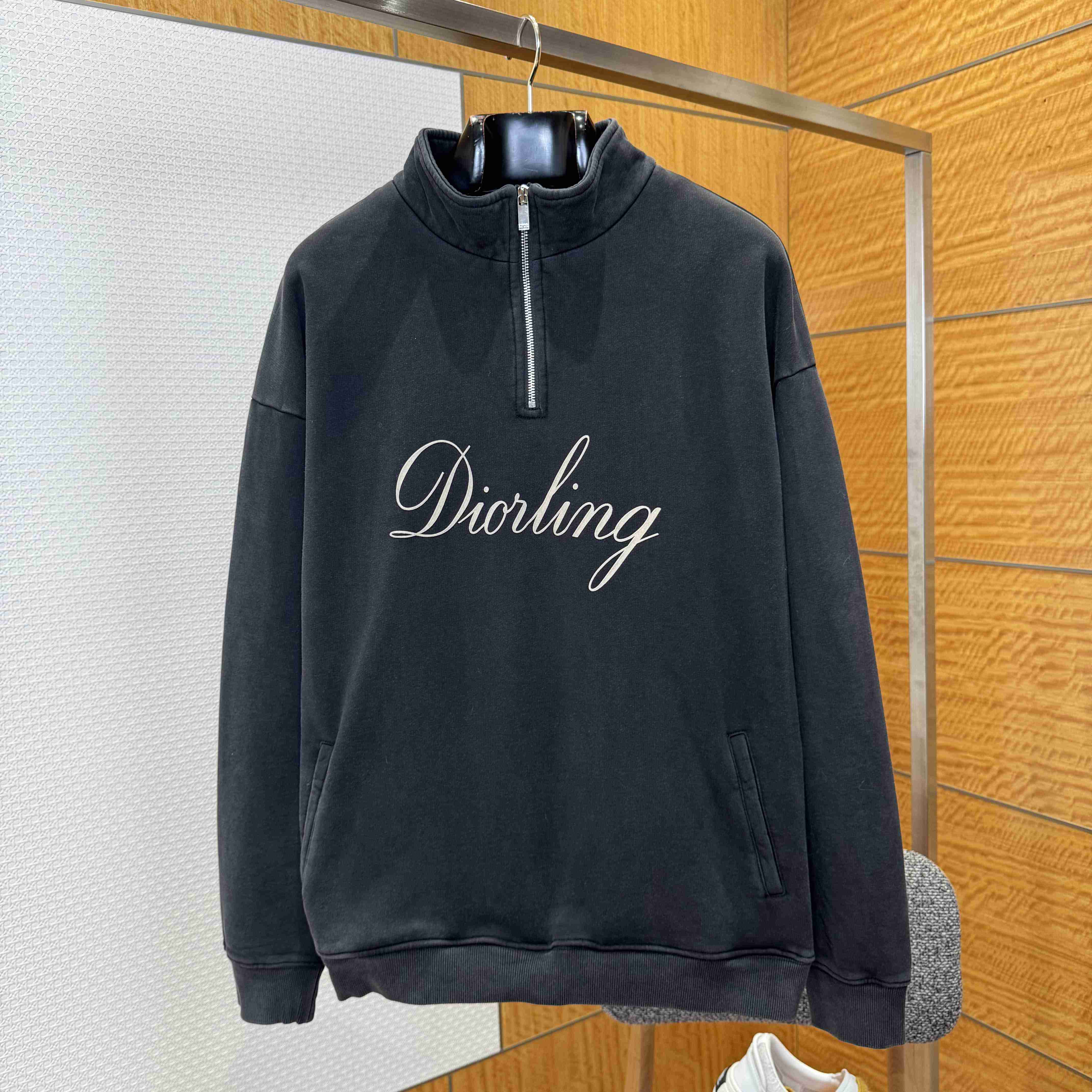Dior Diorling Sweatshirt With Zipped Collar  - FashionPlug