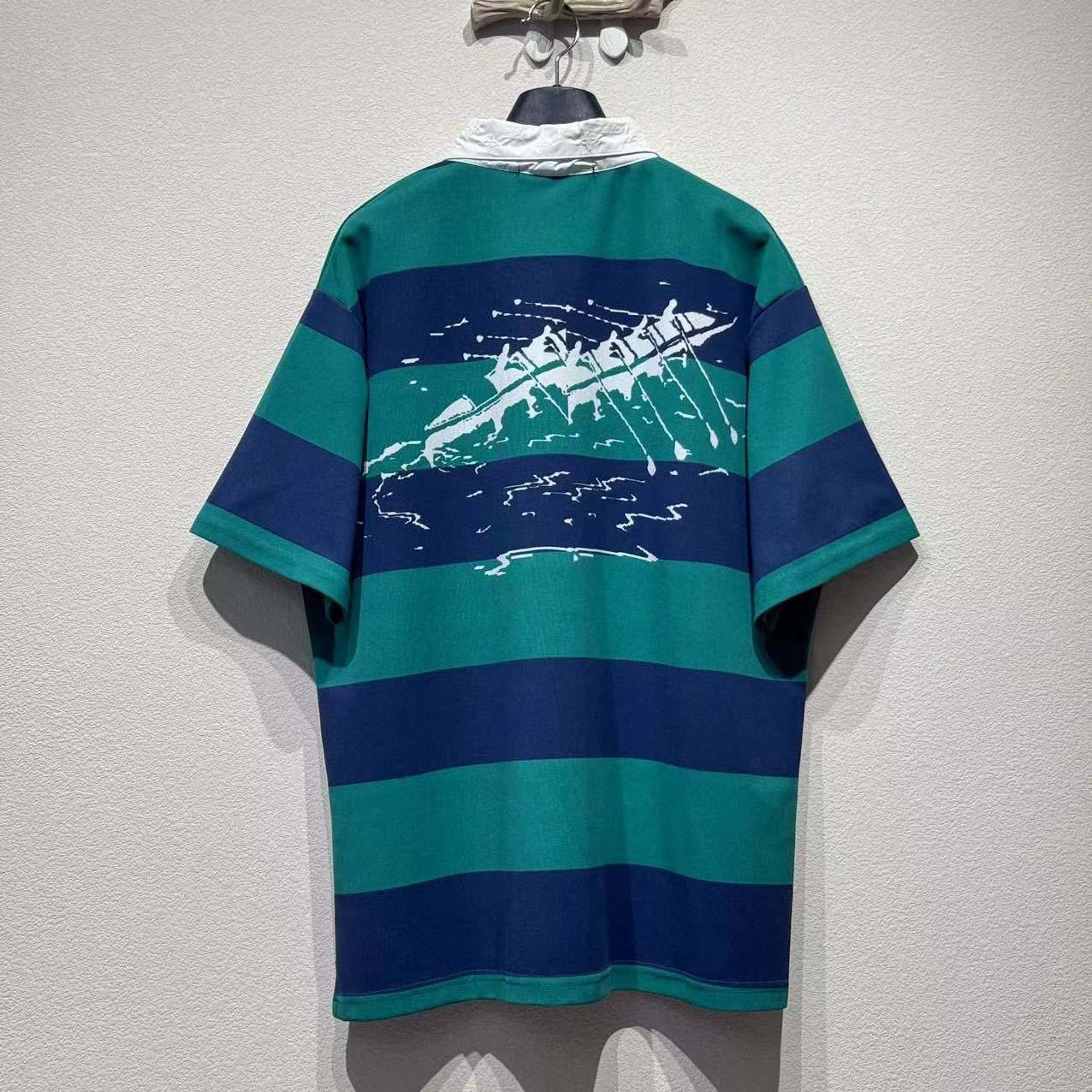 Louis Vuitton Striped Short-Sleeved Polo Shirt   1AIKIO - FashionPlug