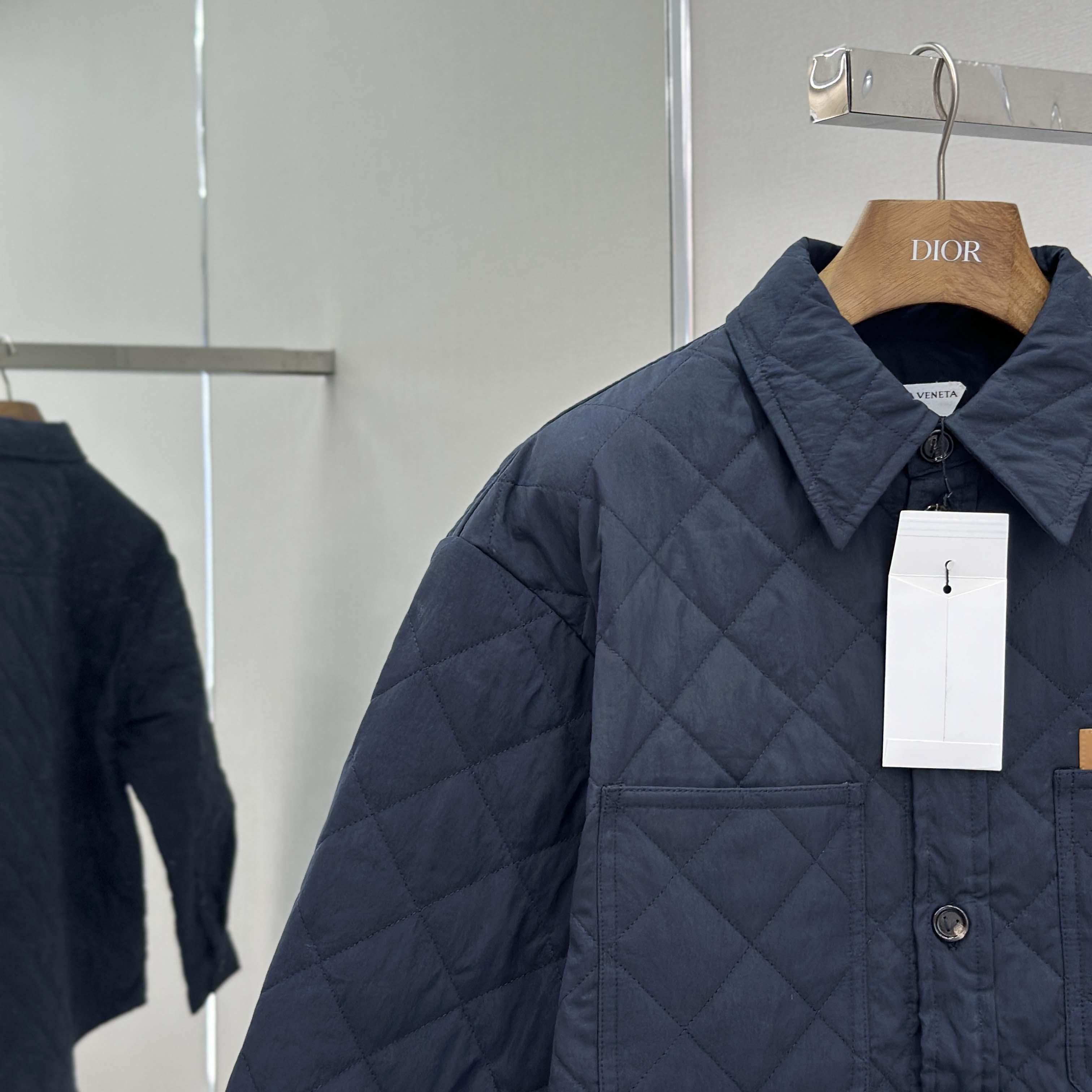 Bottega Veneta Quilted Cotton Overshirt - FashionPlug