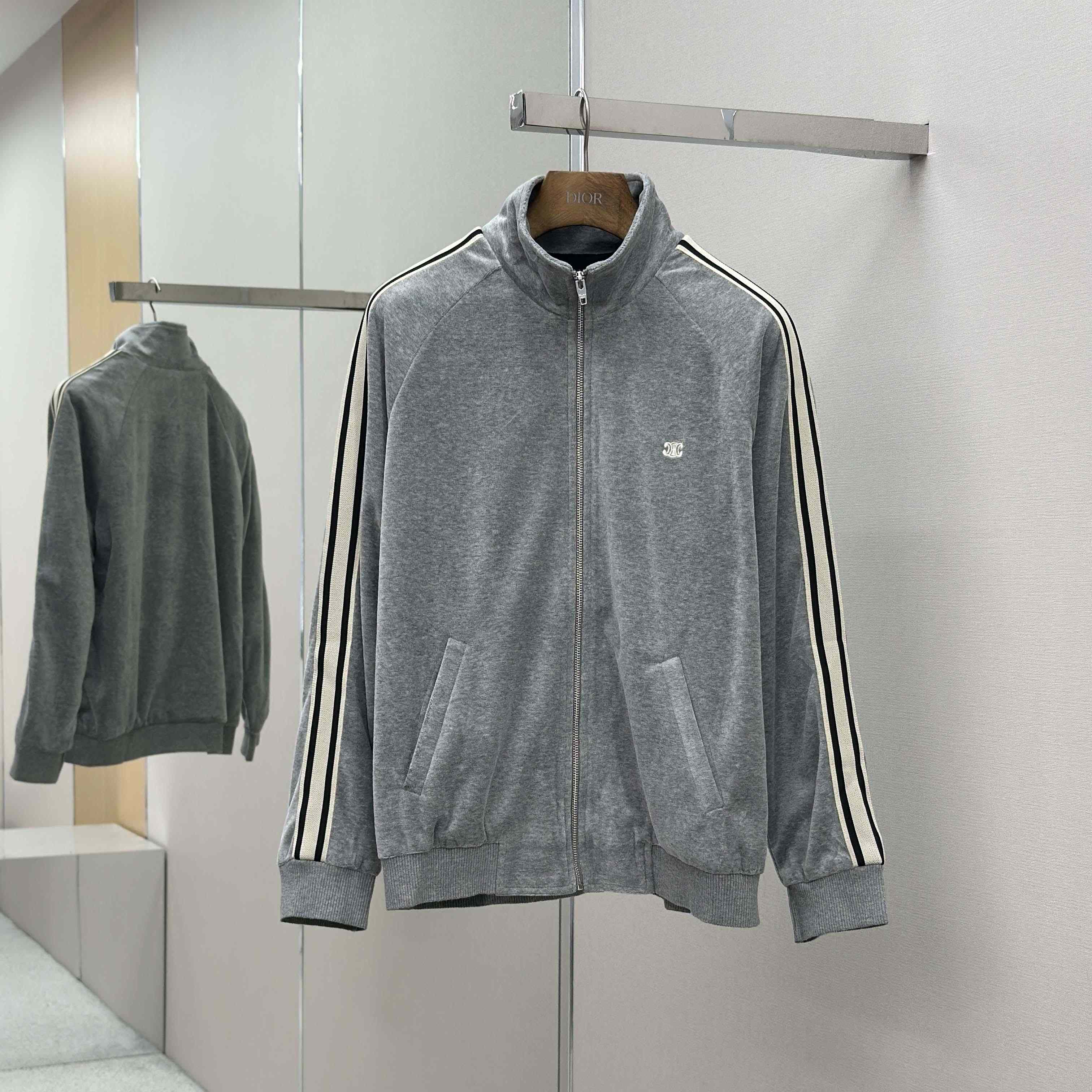 Celine Tracksuit Jacket In Velvet Cotton - FashionPlug