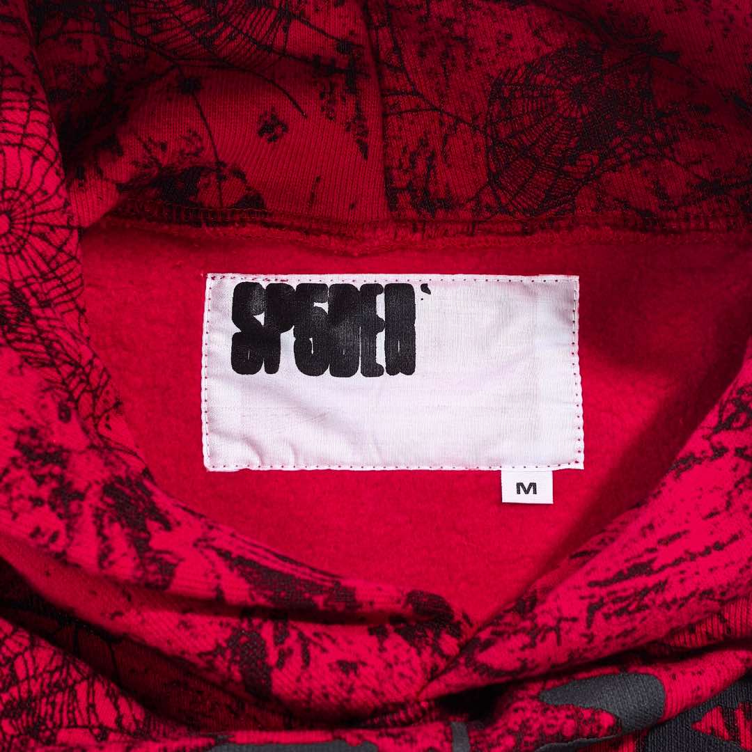 Sp5der OG Tree Camo Hoodie Red - FashionPlug
