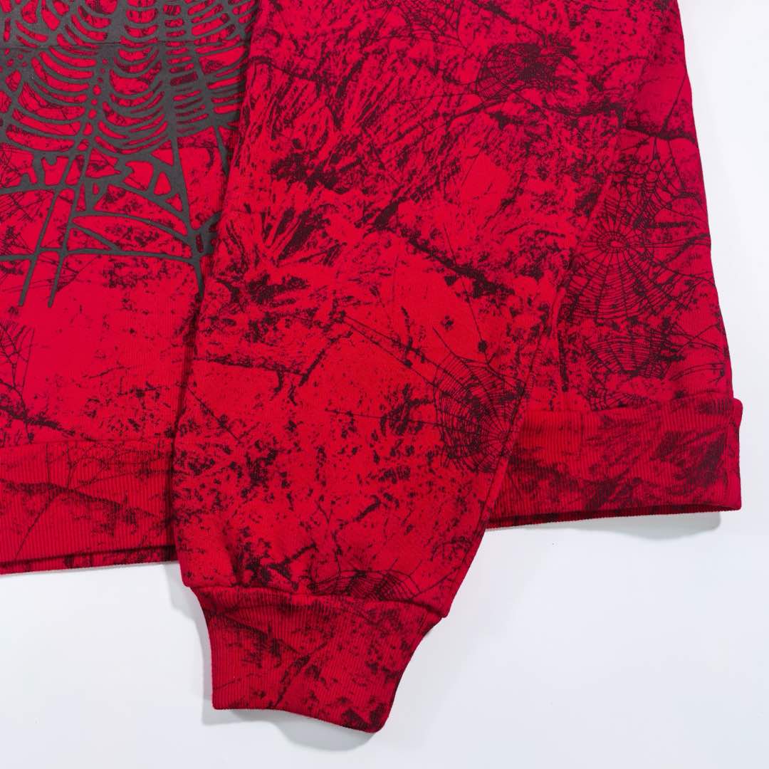 Sp5der OG Tree Camo Hoodie Red - FashionPlug