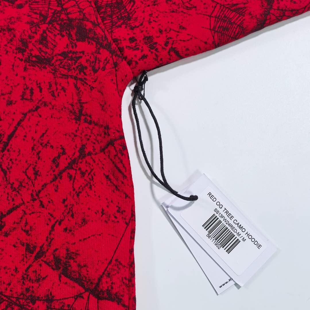 Sp5der OG Tree Camo Hoodie Red - FashionPlug