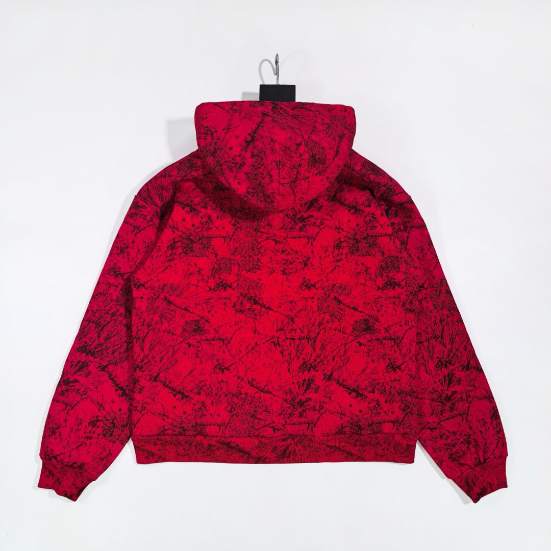 Sp5der OG Tree Camo Hoodie Red - FashionPlug