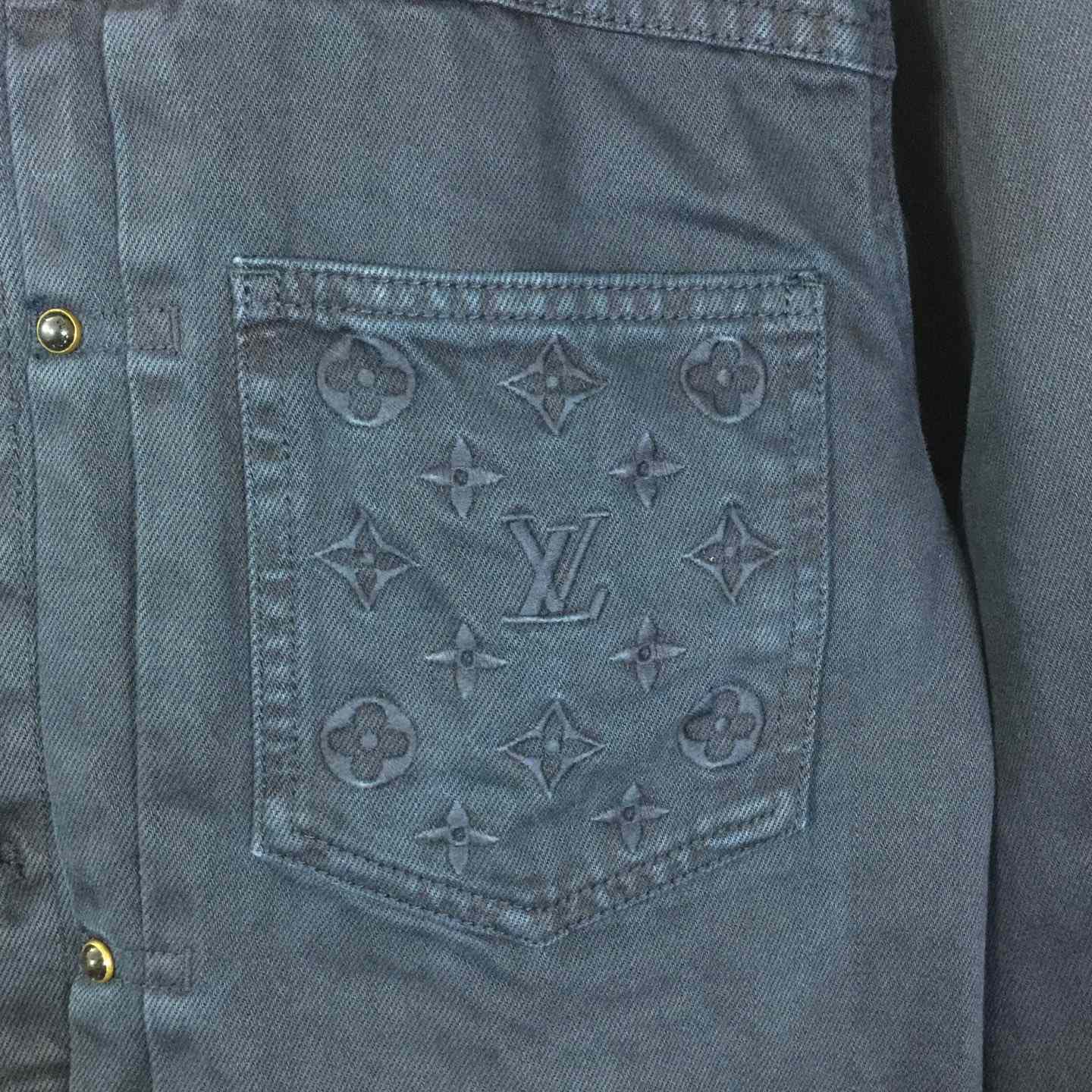 Louis Vuitton Garment-Dyed Denim Type II Trucker Jacket   1AHUY5 - FashionPlug