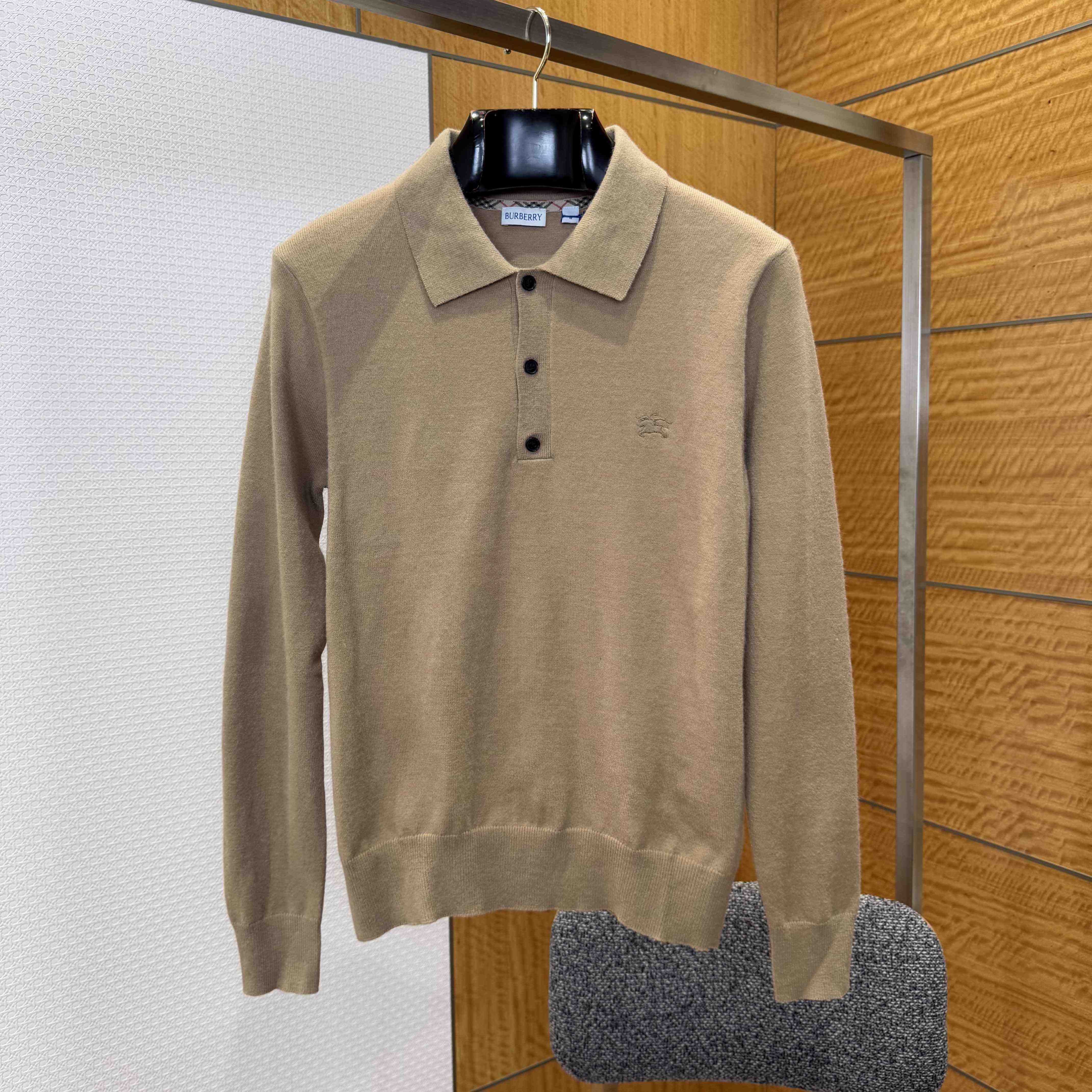 Burberry Long-sleeve Cashmere Blend Polo Shirt - FashionPlug