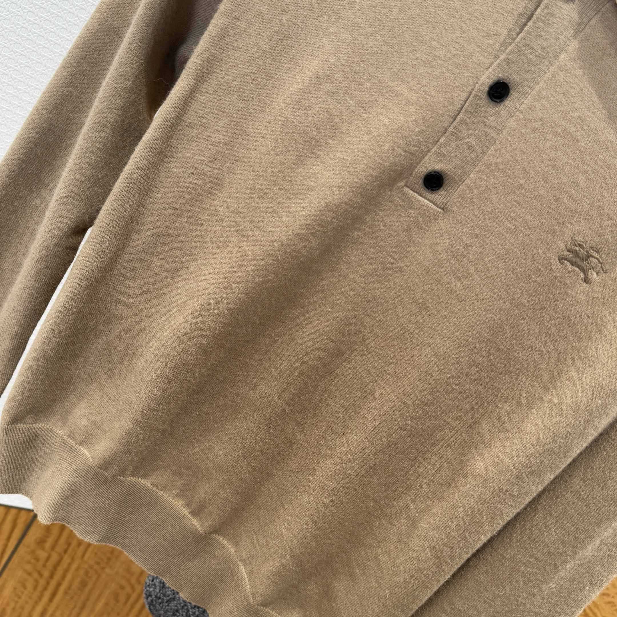 Burberry Long-sleeve Cashmere Blend Polo Shirt - FashionPlug