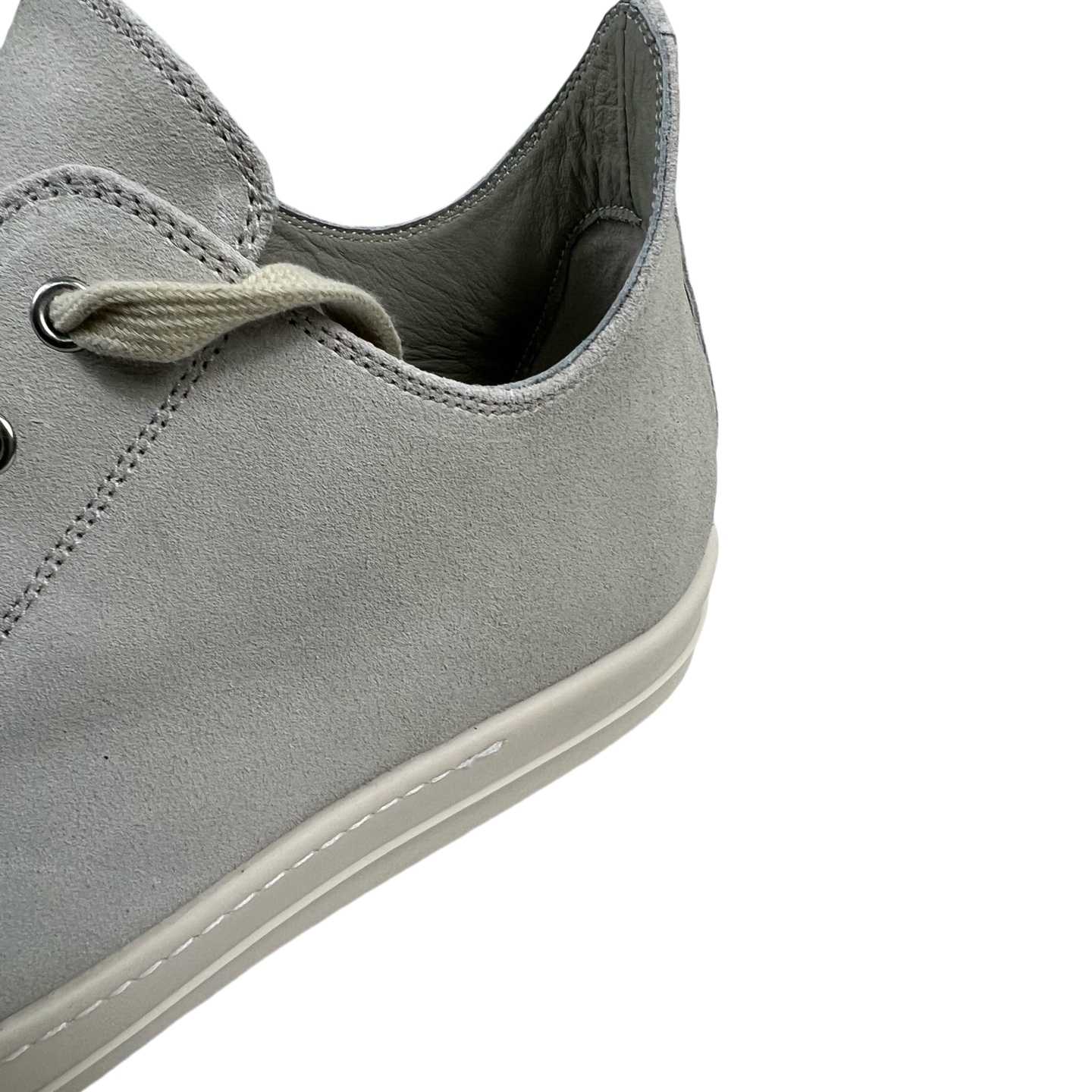 Rick Owens Low Tops Grey Suede Shoes - FashionPlug