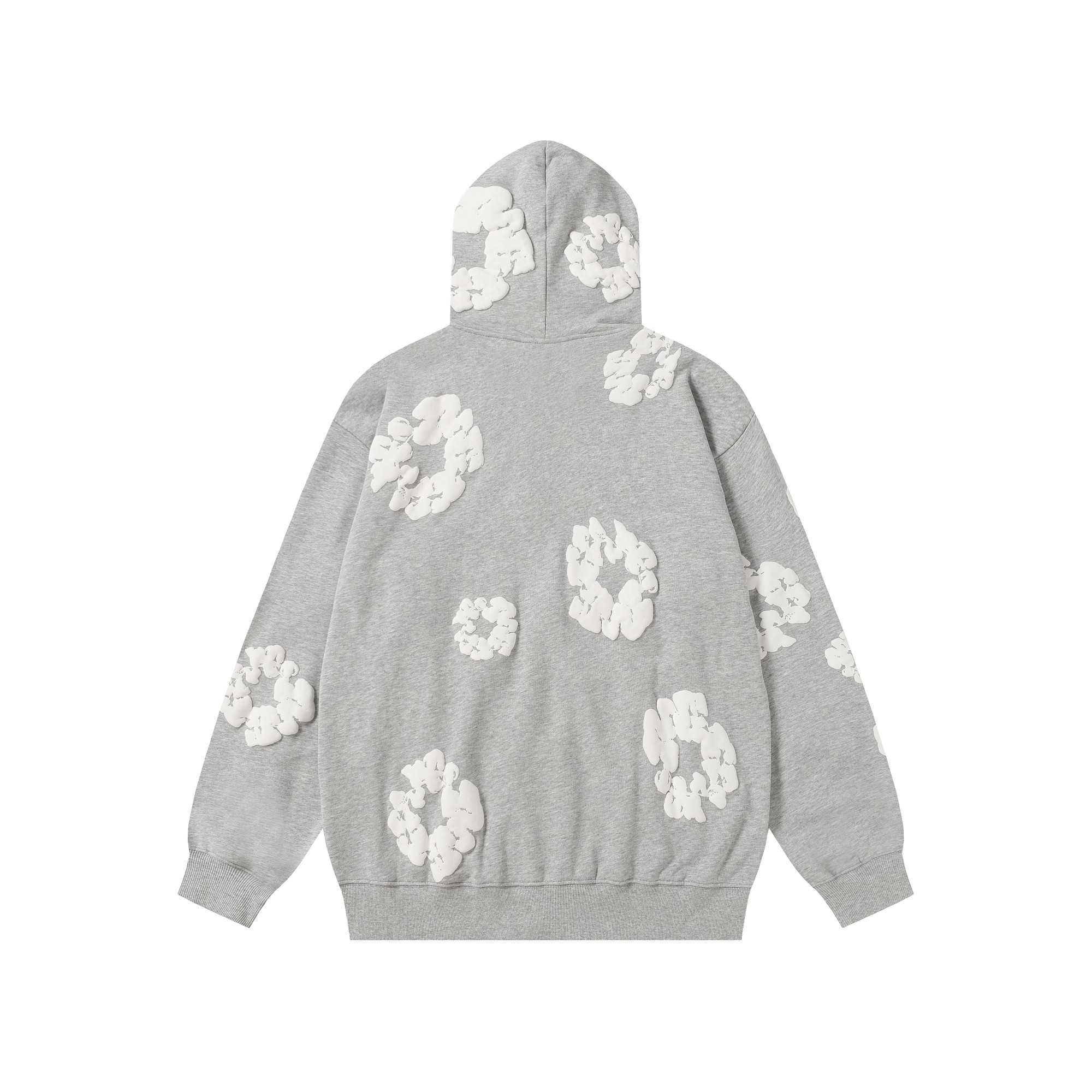 Denim Tears Cotton Wreath Zip Hoodie Grey - FashionPlug