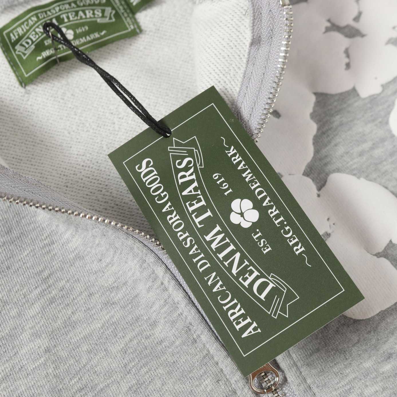 Denim Tears Cotton Wreath Zip Hoodie Grey - FashionPlug