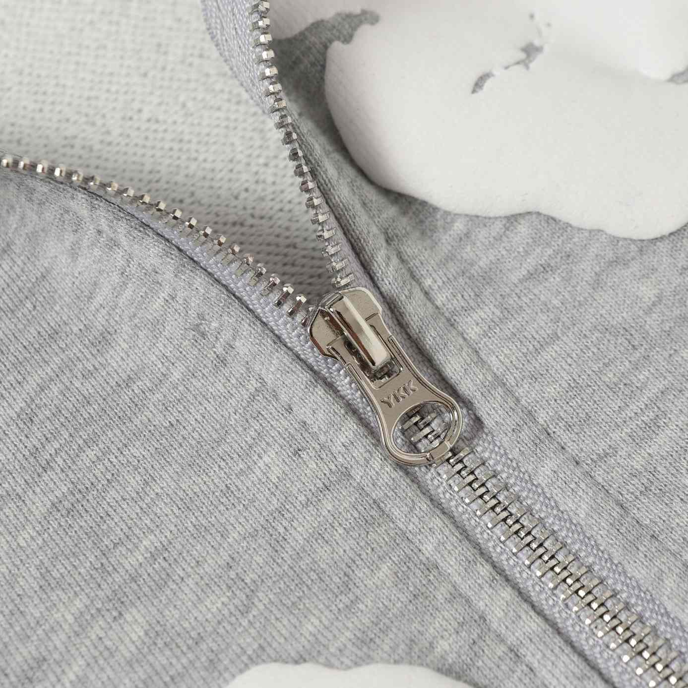 Denim Tears Cotton Wreath Zip Hoodie Grey - FashionPlug
