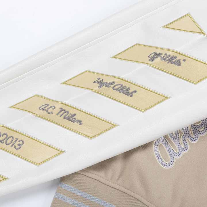 Off-White AC Milan Patch Varsity Jacket - FashionPlug