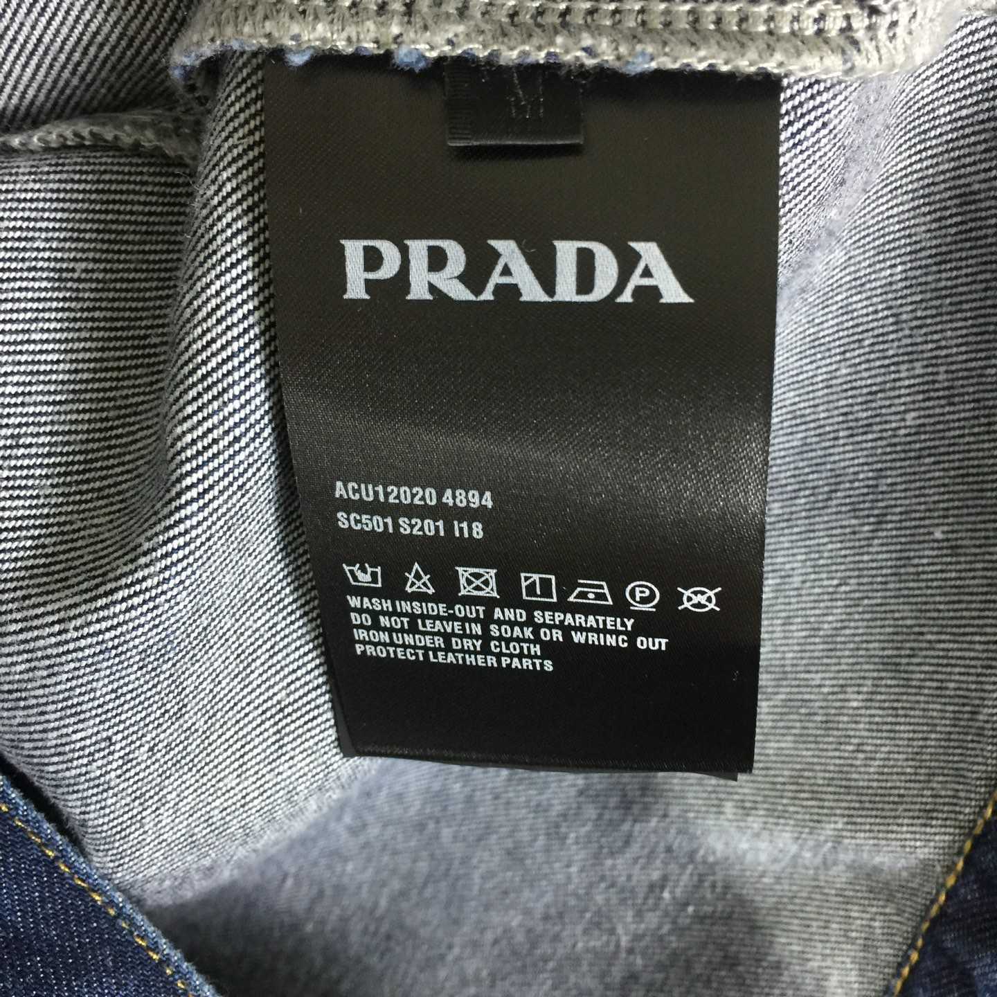 Prada Light Denim Zipper Jacket - FashionPlug