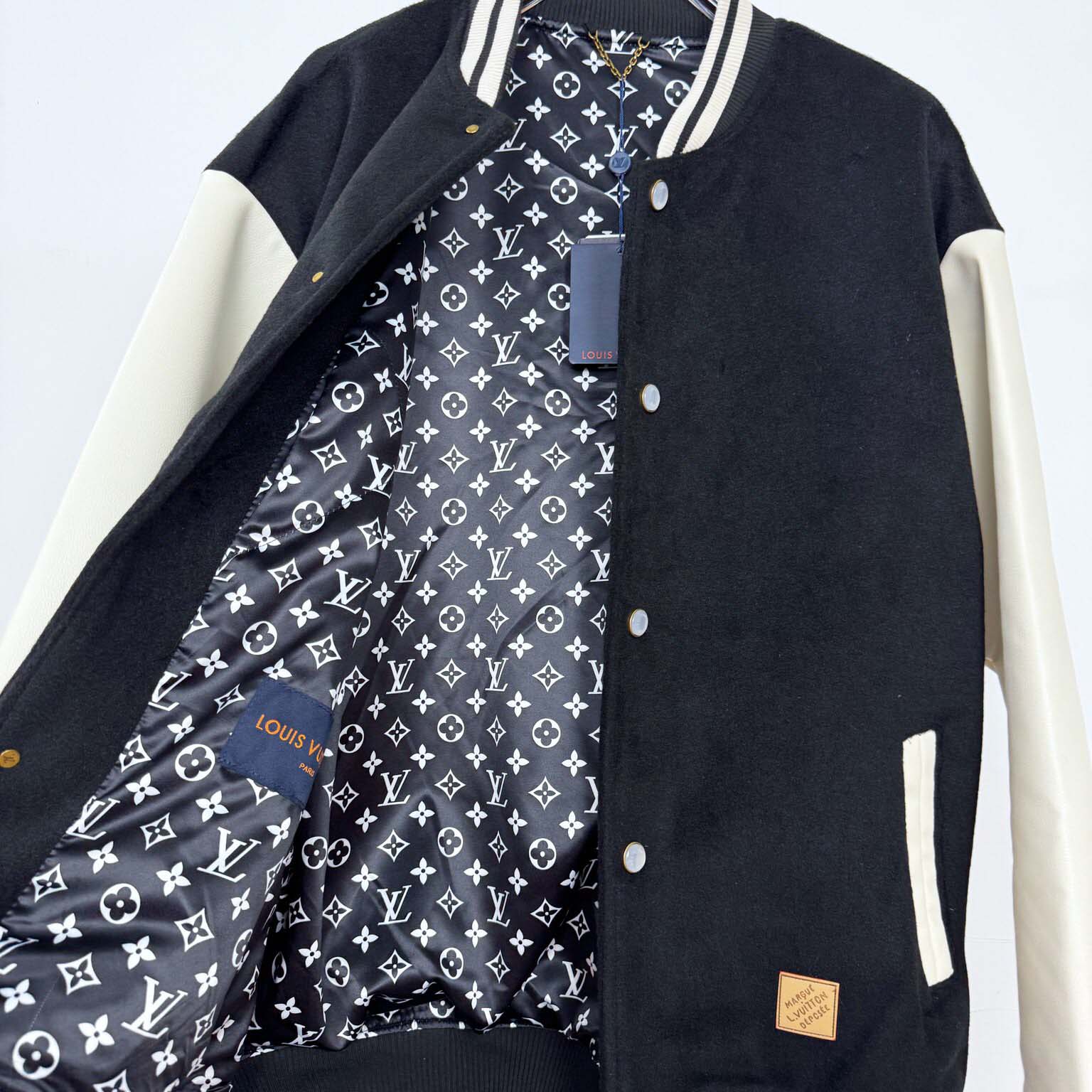 Louis Vuitton Signature Leather Varsity Jacket    - FashionPlug