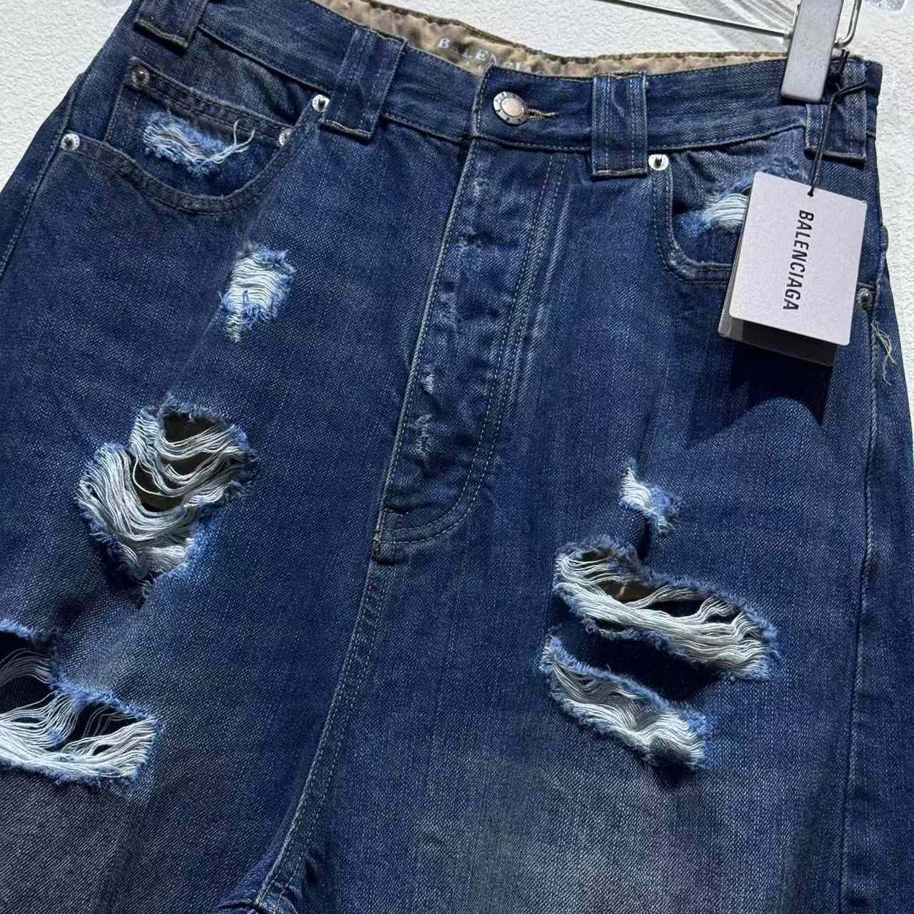 Balenciaga Baggy Pants In Blue Denim - FashionPlug