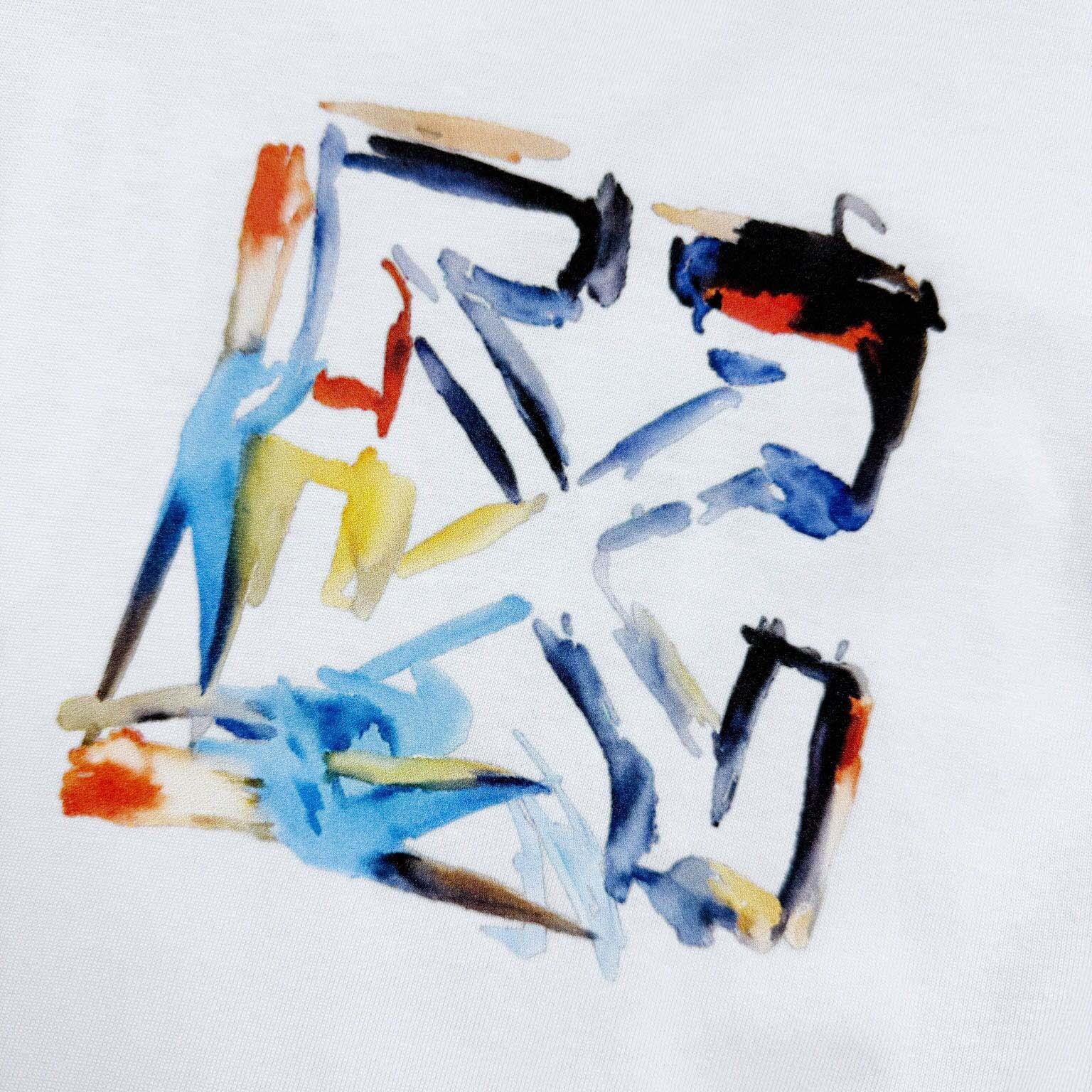 Off-White Boys Watercolour T-Shirt In White - FashionPlug