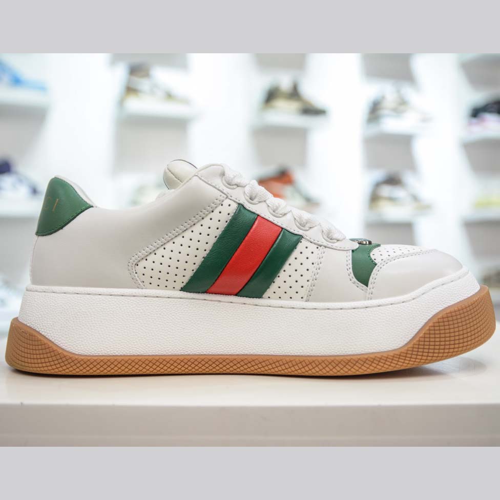Gucci Screener White Web - FashionPlug
