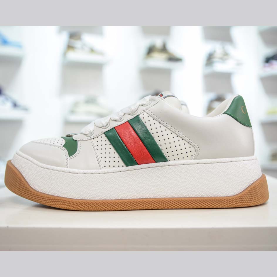 Gucci Screener White Web - FashionPlug