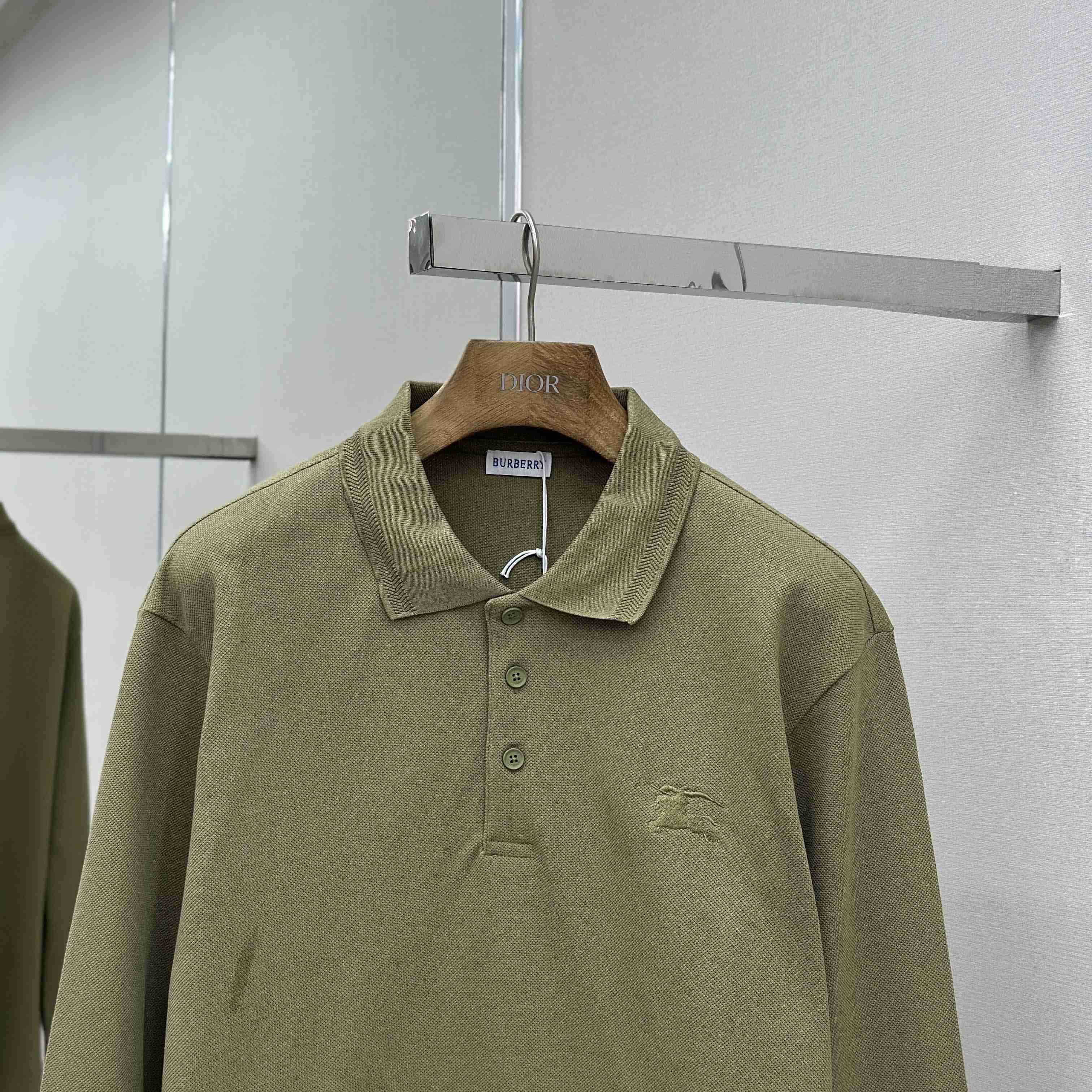 Burberry Long-sleeve Cotton Polo Shirt - FashionPlug
