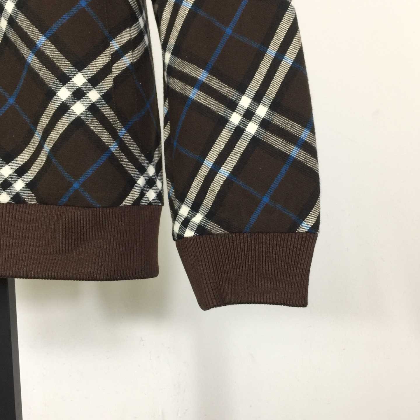 Burberry Check Wool Cashmere Bomber Jacket - FashionPlug