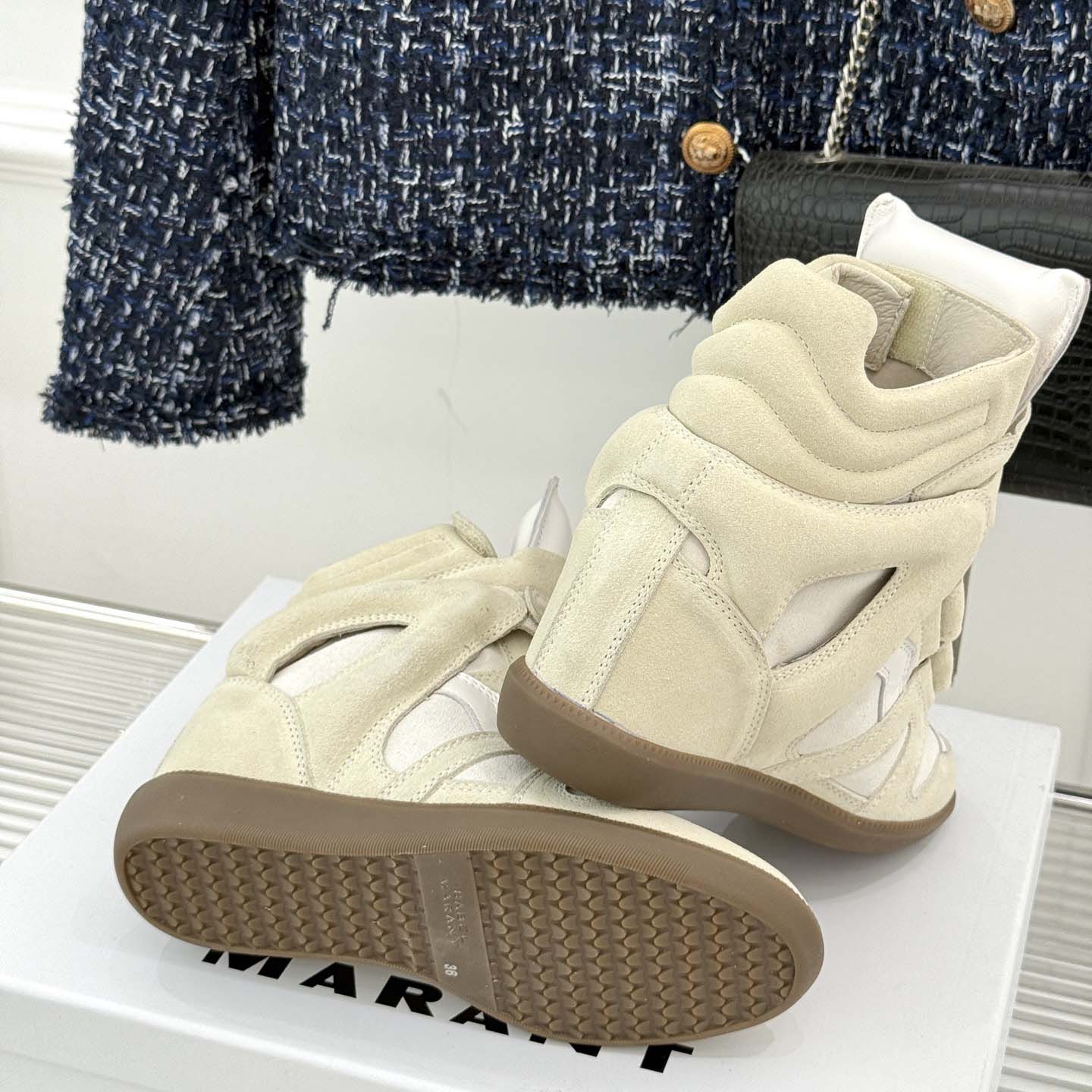 Isabel Marant Balskee High-Top Wedge Sneakers  - FashionPlug
