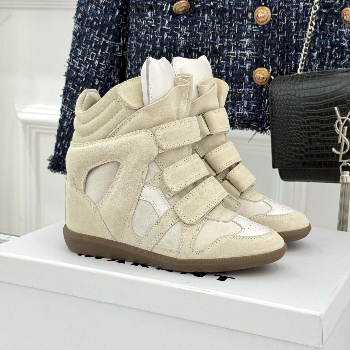 Isabel Marant Balskee High-Top Wedge Sneakers  - FashionPlug