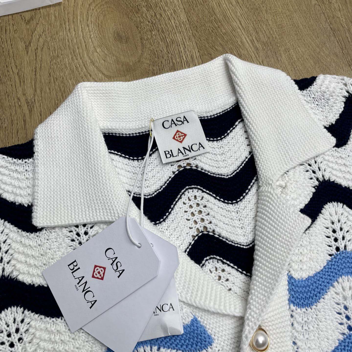 Casablanca Gradient Wave Crochet Shirt   D0107 - FashionPlug