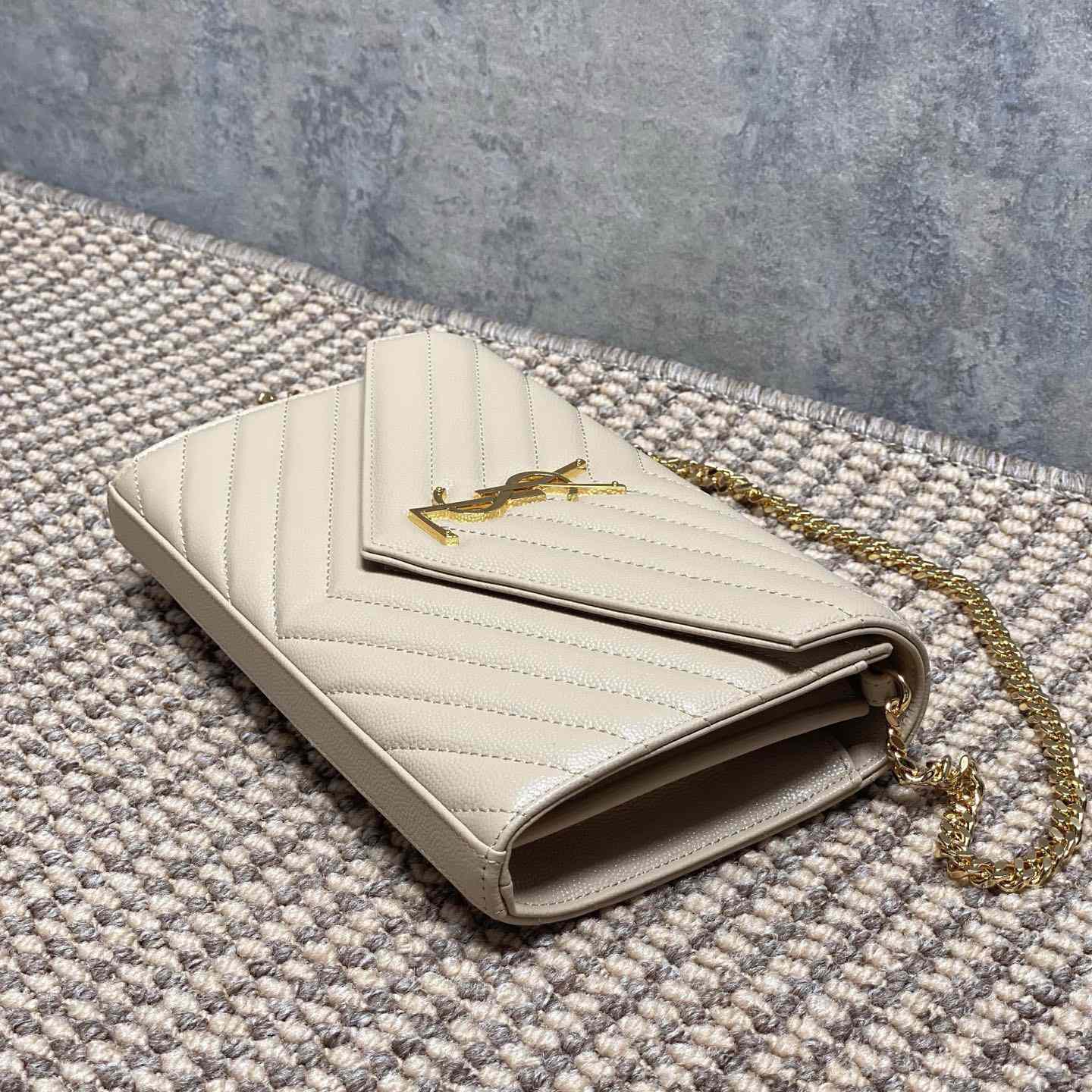 Saint Laurent Cassandre Chain Wallet In Lambskin - FashionPlug