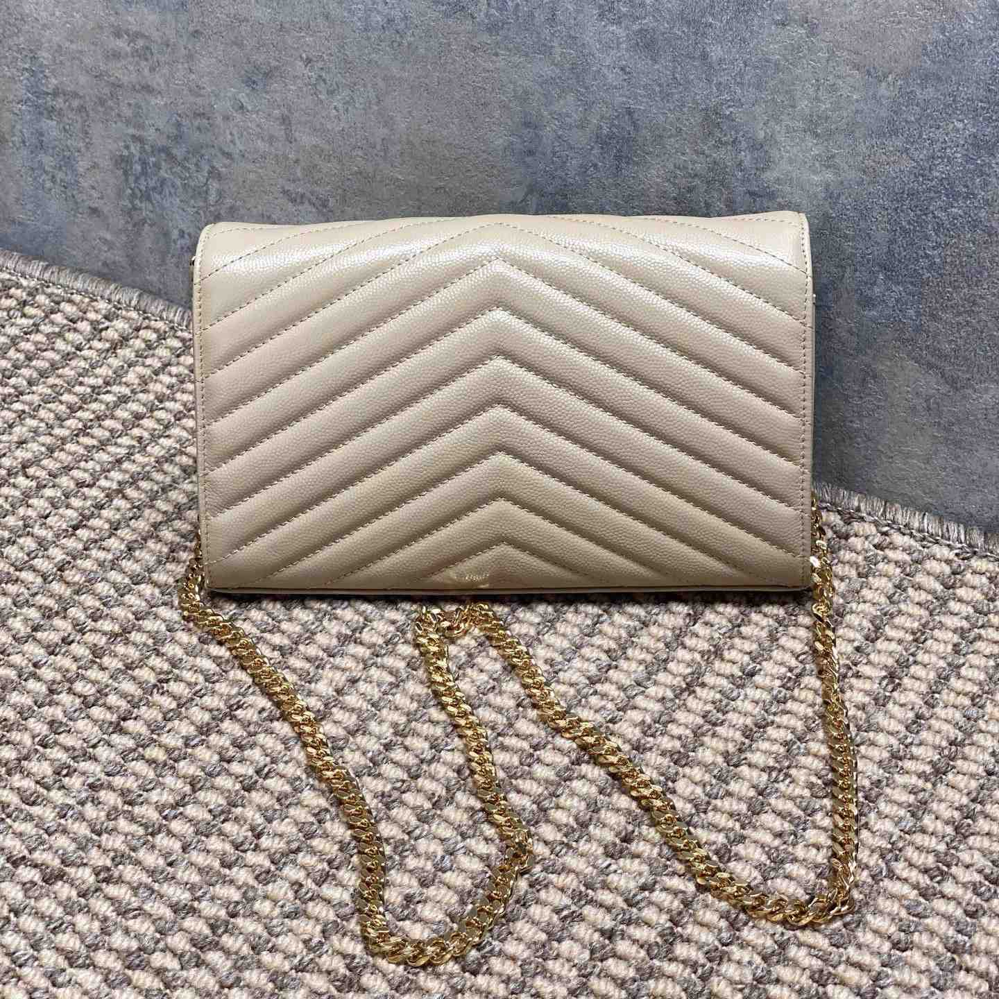 Saint Laurent Cassandre Chain Wallet In Lambskin - FashionPlug
