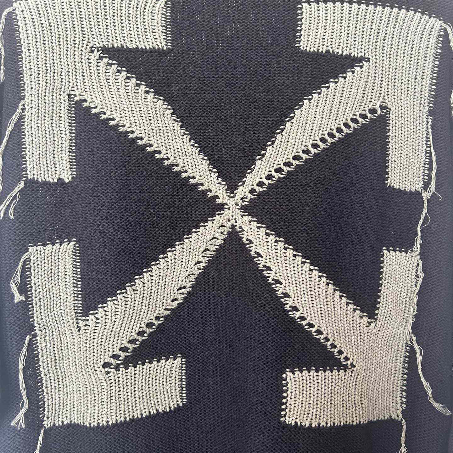 Off-White Reverse Arrow Diag Knit Crewneck 'Black/Green' - FashionPlug